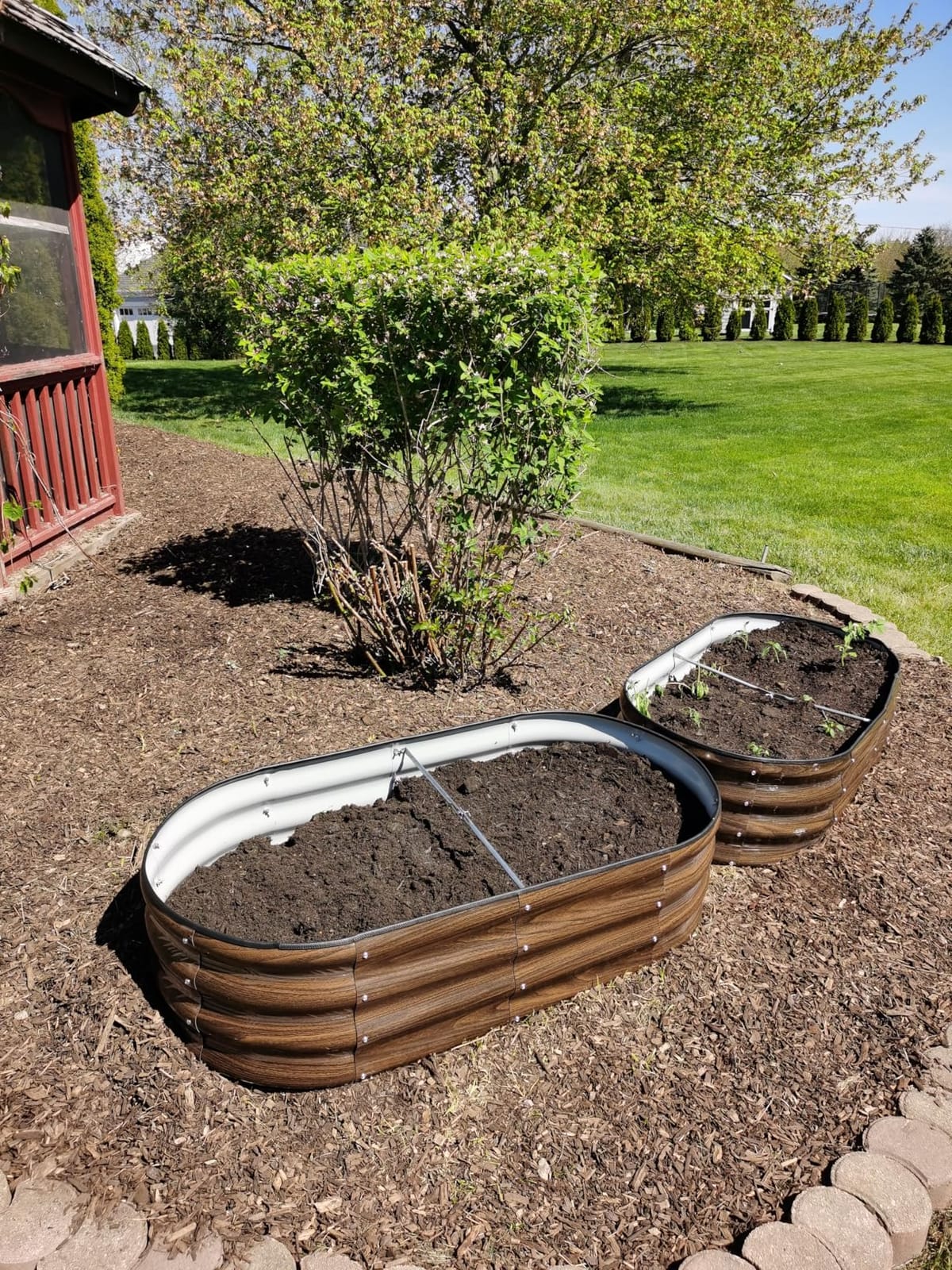 SnugNiture Galvanized Raised Garden Bed, 4x2x1ft Oval Metal Planter Box for Planting Outdoor Plants Vegetables customer photo 2