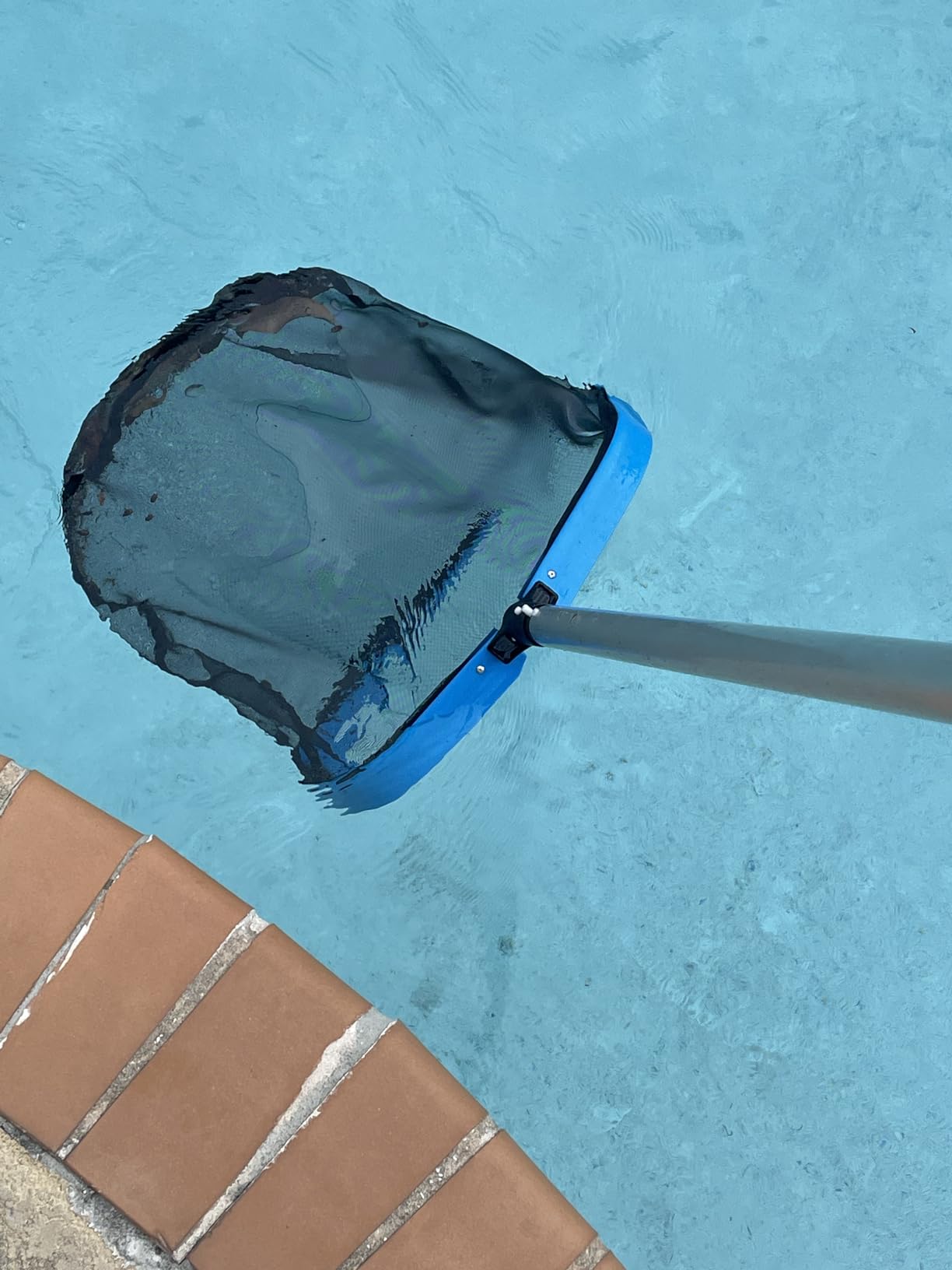 Pool Skimmer Net for Pool Cleaning, Heavy Duty Pool Net Skimmer with Fine Mesh & Deep Bag, Aluminum Frame Pool Leaf Net for Above Ground & In-Ground Pools, Pond Cleaning Leaf Rake Net (No Pole) customer photo 1