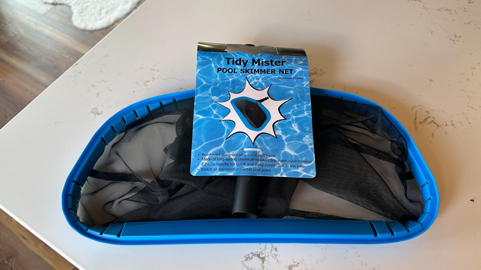 Pool Skimmer Net for Pool Cleaning, Heavy Duty Pool Net Skimmer with Fine Mesh & Deep Bag, Aluminum Frame Pool Leaf Net for Above Ground & In-Ground Pools, Pond Cleaning Leaf Rake Net (No Pole) customer photo 2