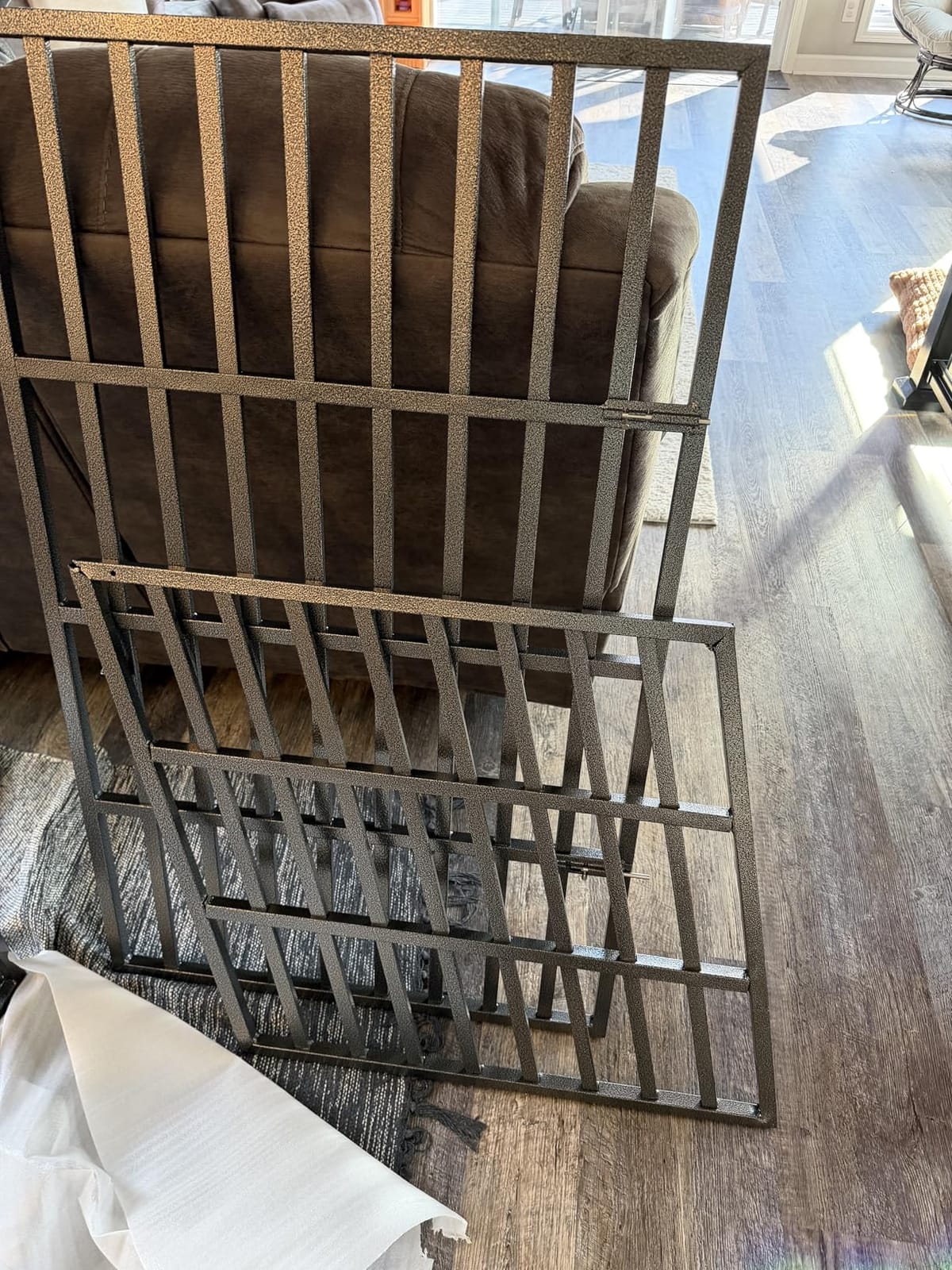 48 Inch Heavy Duty Dog Crate Kennel with Wheels, High Anxiety Indestructible Dog Crates for Large Dogs, XL XXL Extra Large Dog Crate with Removable Plastic Tray, Two Locks (Black, Square) customer photo 1