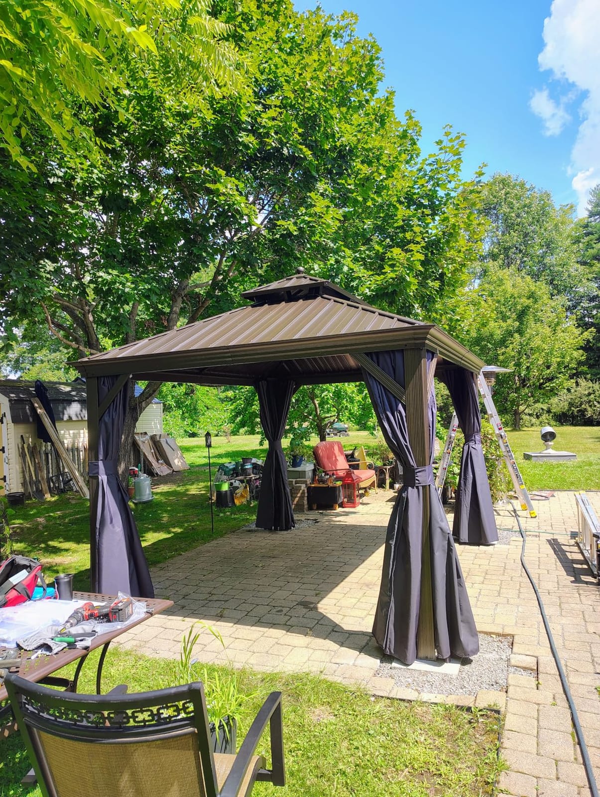PURPLE LEAF Outdoor Hardtop Gazebo 12' x 16' Bronze Metal 4.7