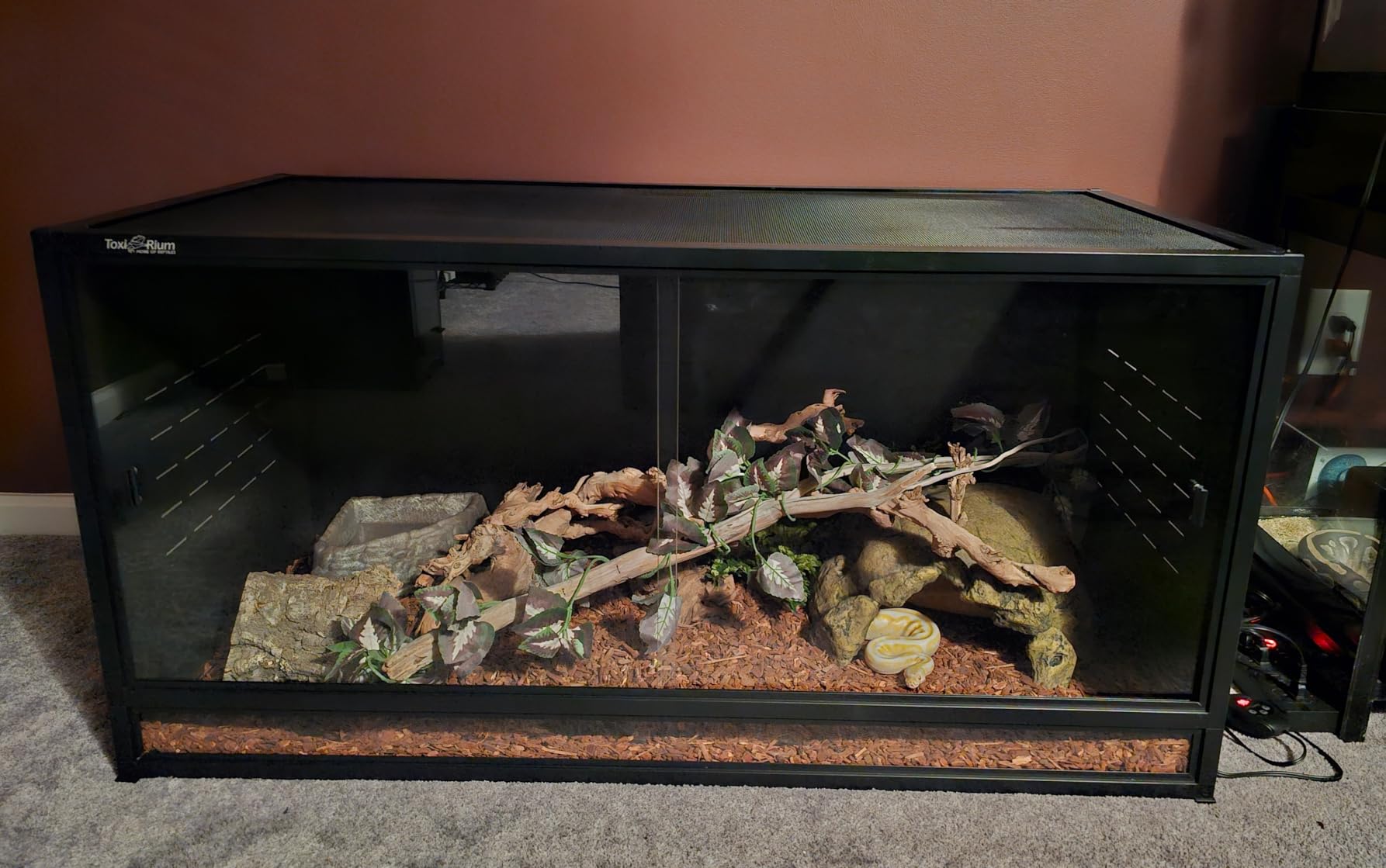 Reptile Terrarium 120 Gallon Large, PVC Enclosure Breeding Tank for Bearded Dragon Gecko Lizard Snake, Wide Breeding Lounge Vivarium Area with Ventilation, Suit for Juvenile to Adult Reptiles customer photo 1