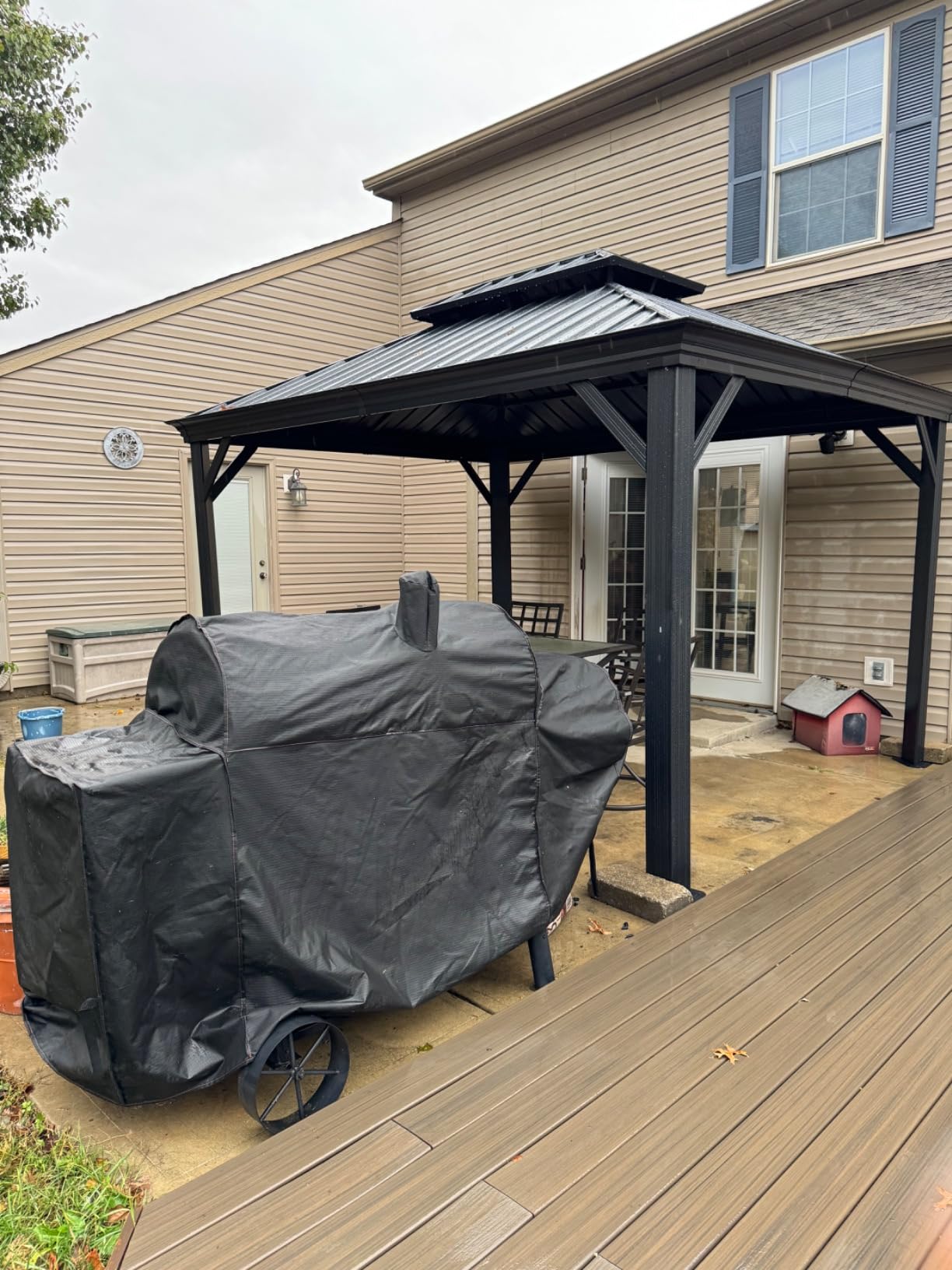 ABCCANOPY Hardtop Gazebo 8x8 - Outdoor Metal Hard Top Gazebo, Permanent Galvanized Steel Aluminum Framed Pavilion with Netting and Curtain for Patio Backyard Lawn Garden (Double Roof, Gray) customer photo 1
