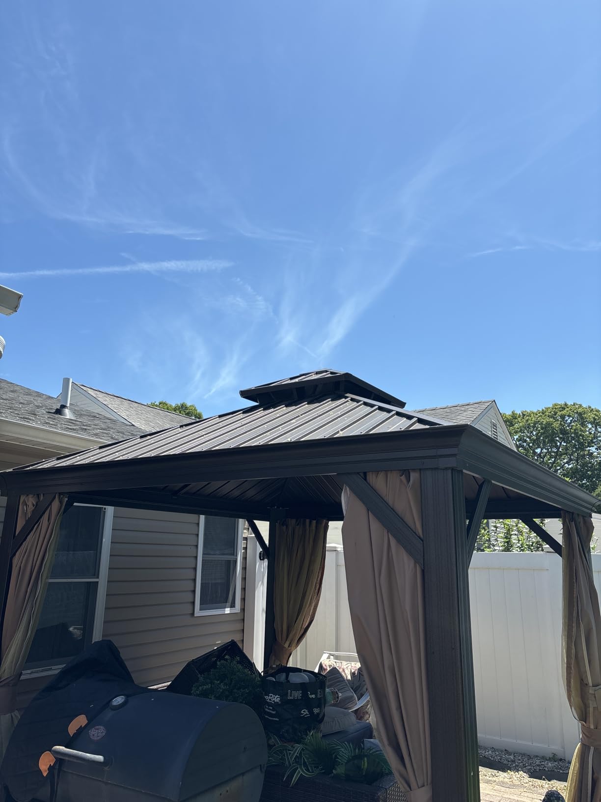 ABCCANOPY Hardtop Gazebo 8x8 - Outdoor Metal Hard Top Gazebo, Permanent Galvanized Steel Aluminum Framed Pavilion with Netting and Curtain for Patio Backyard Lawn Garden (Double Roof, Gray) customer photo 2