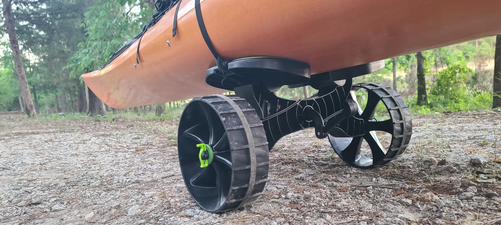 Ulticor Kayak Cart, Puncture-Free Wheels Assembles and Disassembles Within Seconds – Easy to Store – No Tools Required – All-Terrain Durable Kayak and Canoe Cart with Adjustable Straps (Green - Black) customer photo 1