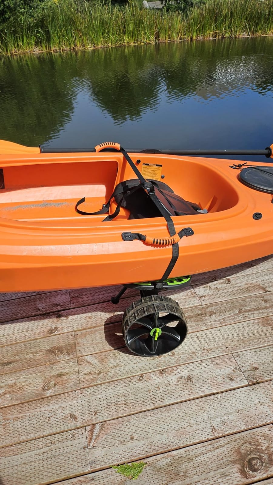 Ulticor Kayak Cart, Puncture-Free Wheels Assembles and Disassembles Within Seconds – Easy to Store – No Tools Required – All-Terrain Durable Kayak and Canoe Cart with Adjustable Straps (Green - Black) customer photo 2