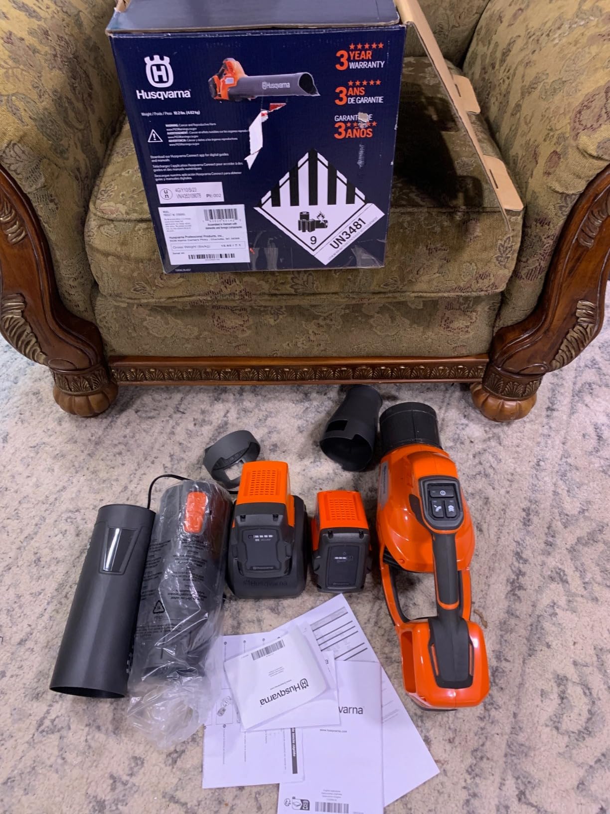 Husqvarna Leaf Blaster 350iB Leaf Blower Cordless, with Battery and Charger customer photo 1