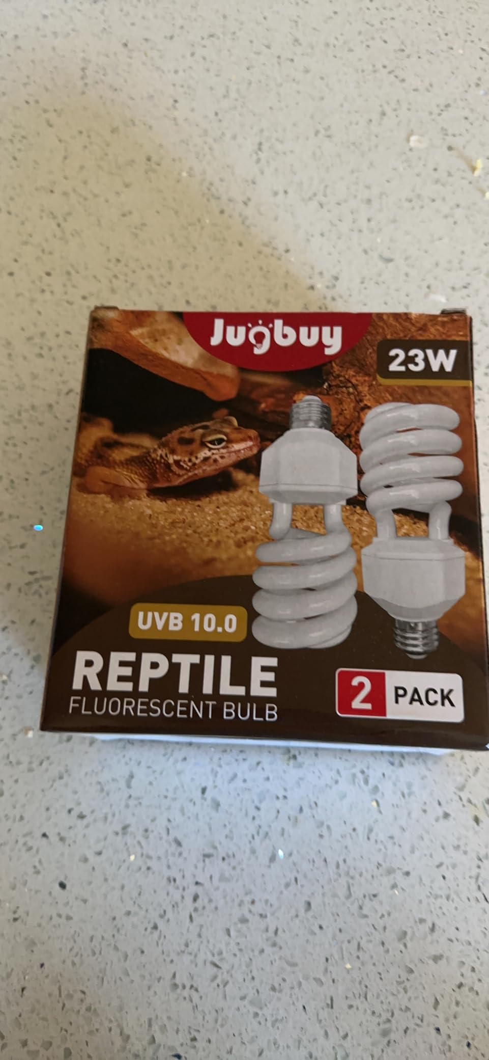 UVB Reptile Light Bulb 10.0, 23W UV Spiral Compact Florescent Terrarium Lamp Ideal for Desert Reptiles Bearded Dragons Lizard Tortoise Iguanas Chameleons Snake - 2 Pack customer photo 1