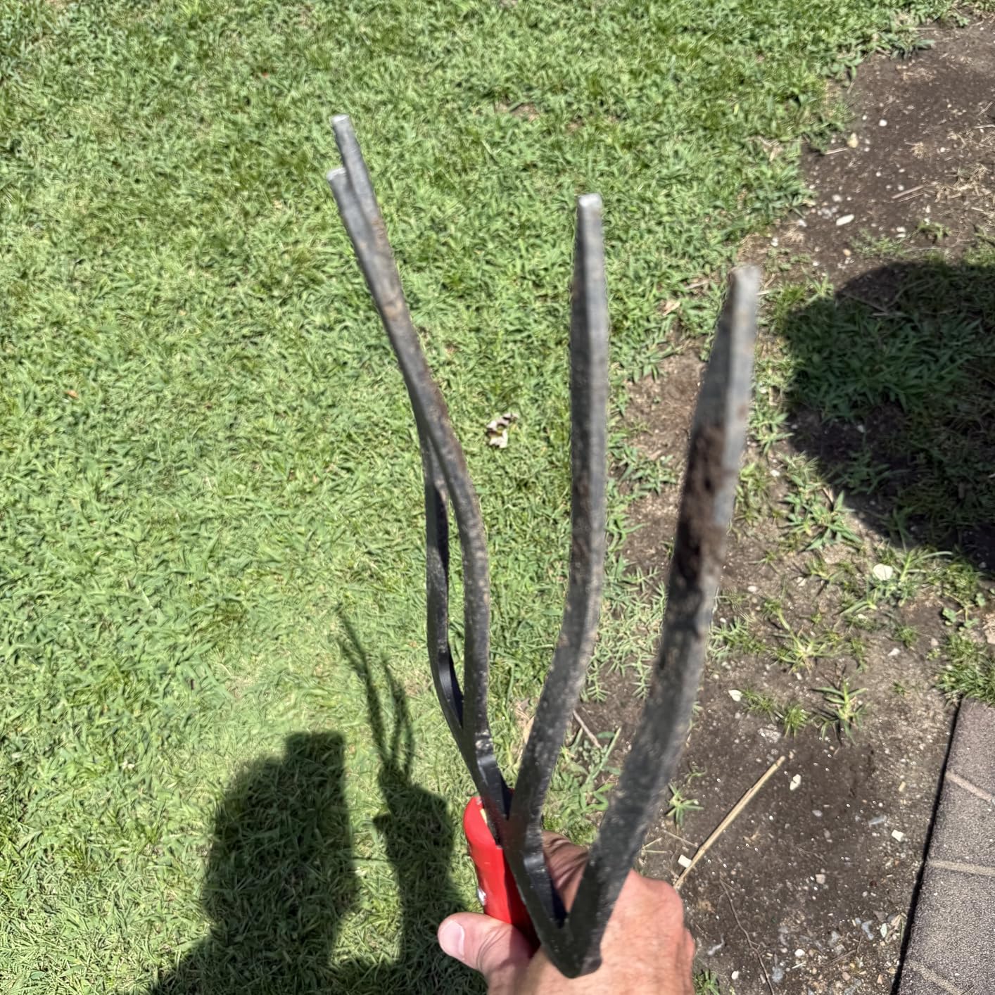 Heavy Duty Garden Fork for Digging, 4 Tines Pitch Fork for Gardening Compost, Garden Pitch Fork with Wooden Handle, 45 Inches customer photo 2