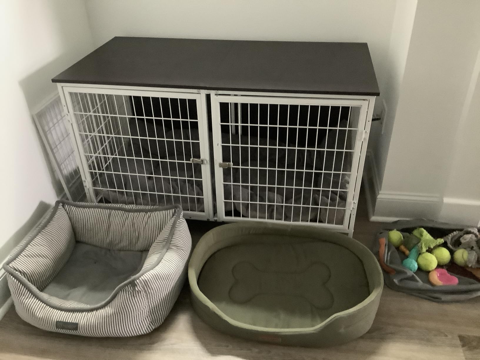 MAHANCRIS Dog Crate Furniture for 2 Dogs, 43.3