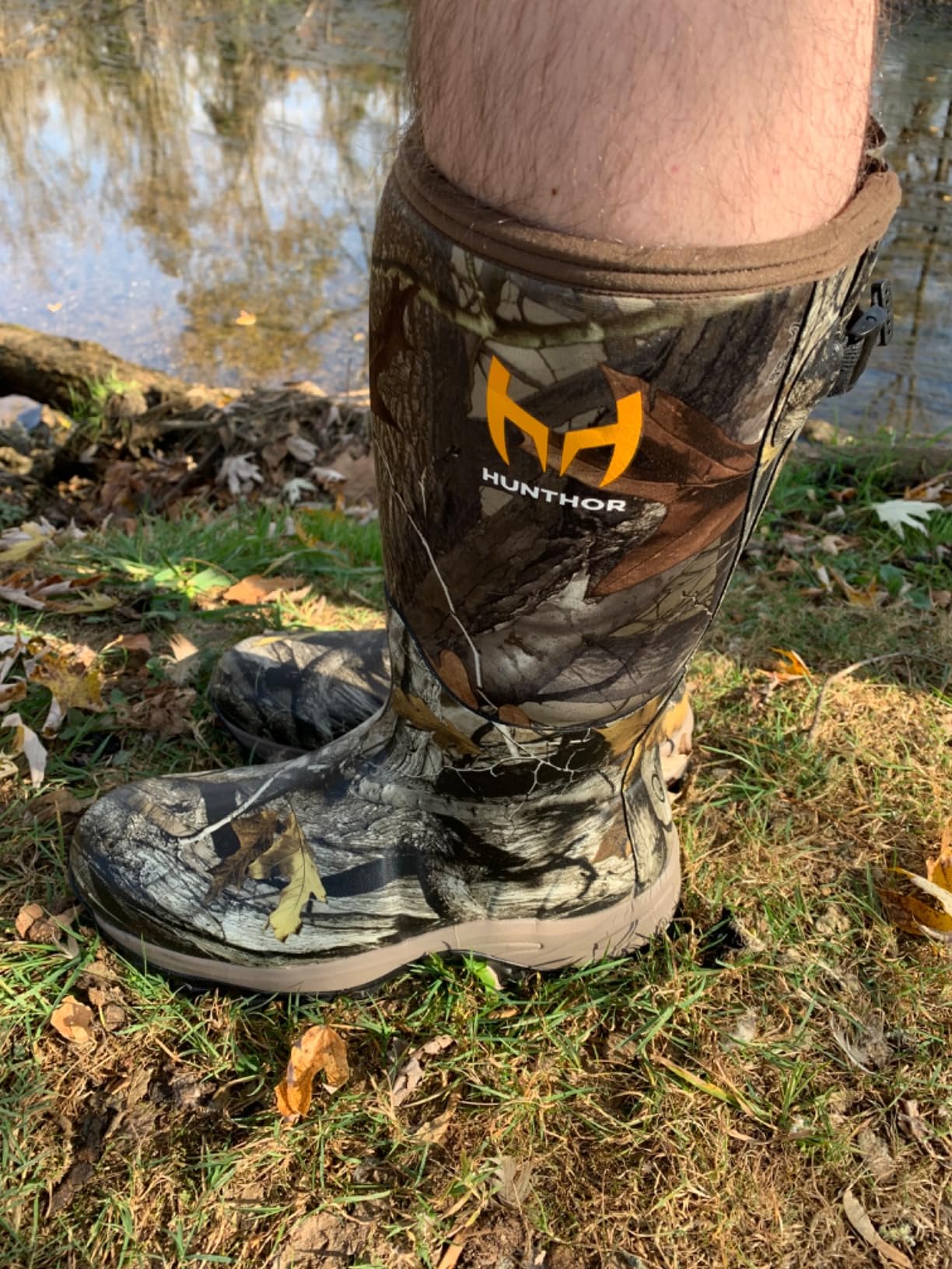 Hunthor Hunting Boots for Men, Waterproof Insulated 6mm Neoprene Rubber Boots for Hunting and Outdoor Activities (Camo) customer photo 1