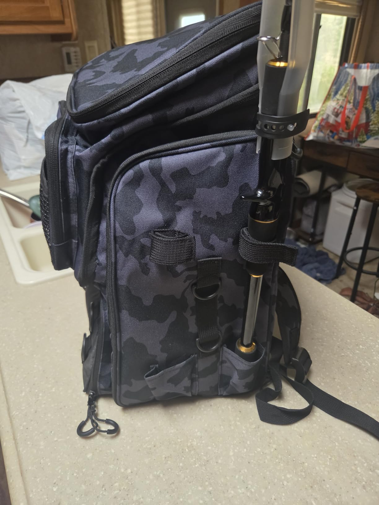 PLUSINNO Fishing Tackle Backpack with Rod Holders,42L Water-resistant Fishing Bag Store Fishing Gear, Fisher Gifts For Men. customer photo 2