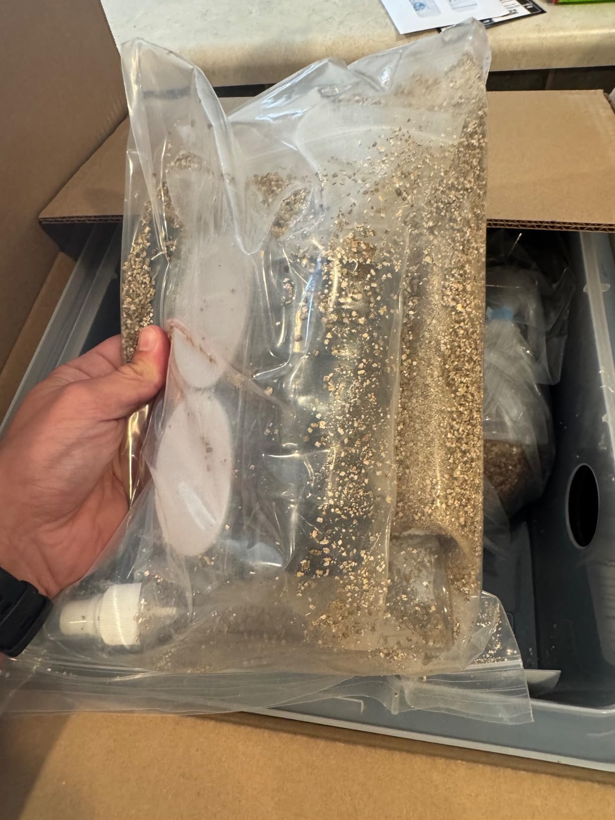 Myco Labs Mushroom Monotub Grow Kit | Complete Mushroom Grow Kit | for Dung-Loving Mushrooms | Includes sterilized Grain Spawn Bag, Bulk Substrate, Vermiculite, Filters & More! Just add Spores customer photo 1
