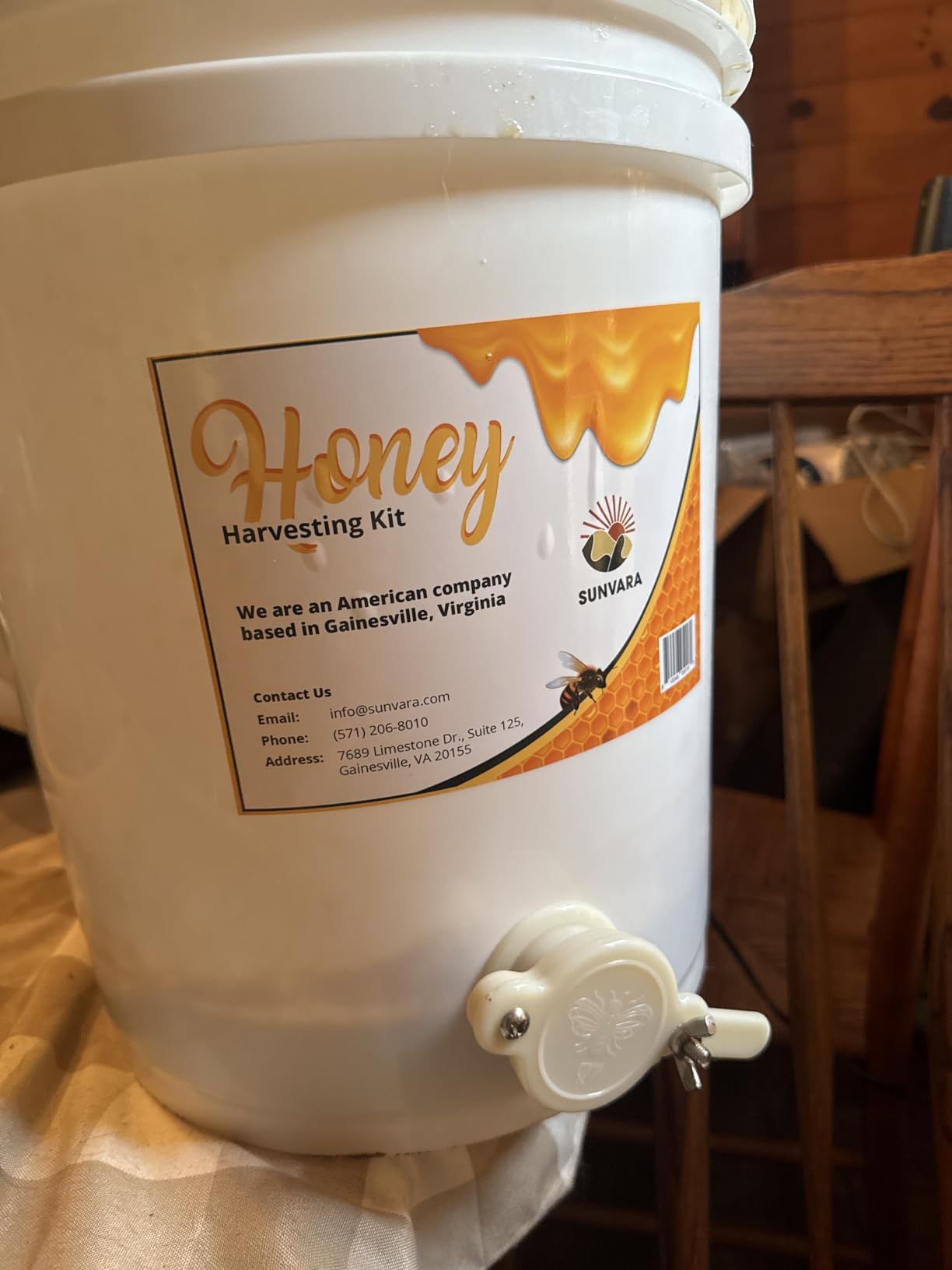 SunVara Honey Bucket 5 Gallon Bucket with Spigot Extractor Equipment Food-Grade PP 20L Capacity customer photo 2