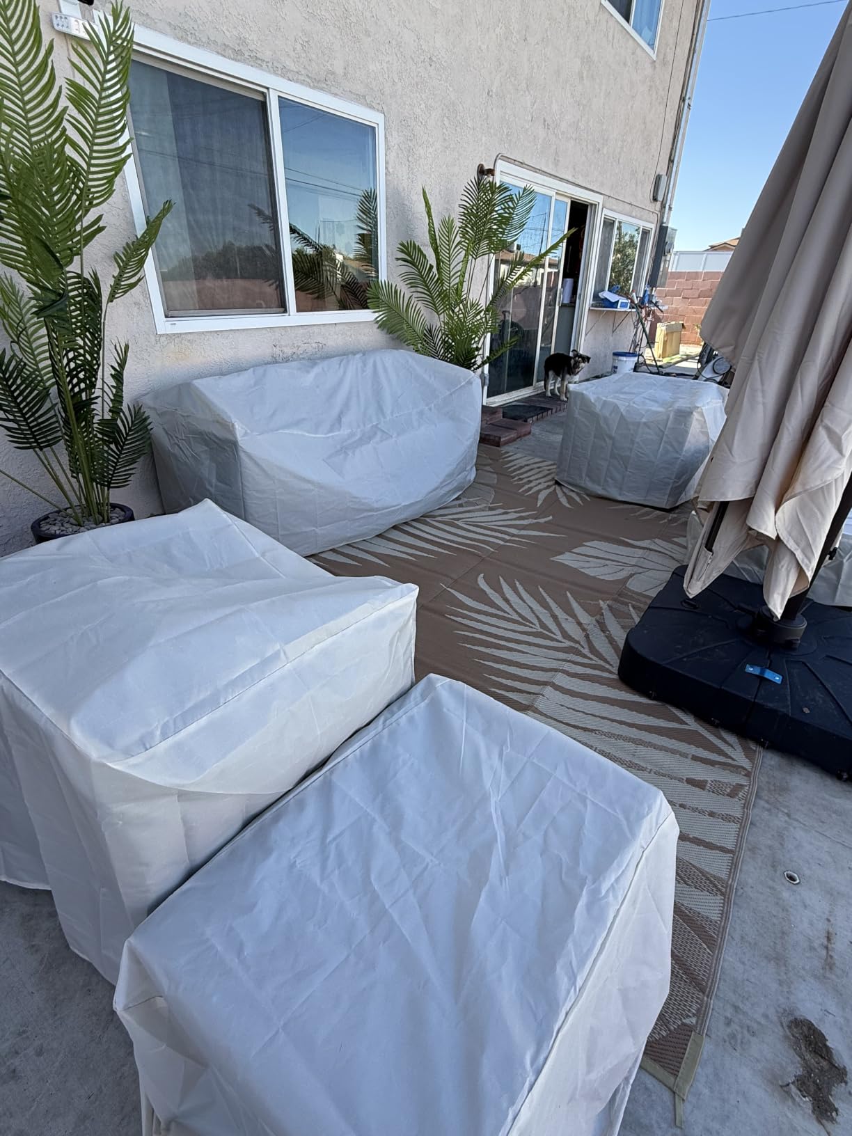 Patio Furniture Set 45 In Outdoor Fire Pits 7 Pieces Outdoor Patio Furniture 60000 BTU Outdoor Propane Fire Pit Table Patio Sofa Outdoor Chairs Anti-slip Cushions Waterproof Covers, Light Grey customer photo 2