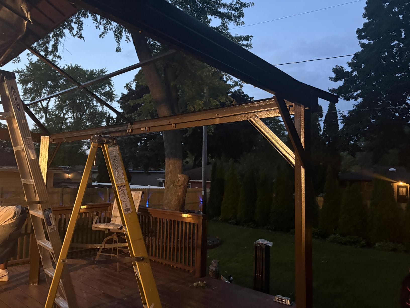 Domi 10x12 Outdoor Hardtop Gazebo, Metal Gazebo for Patios, Brown customer photo 2