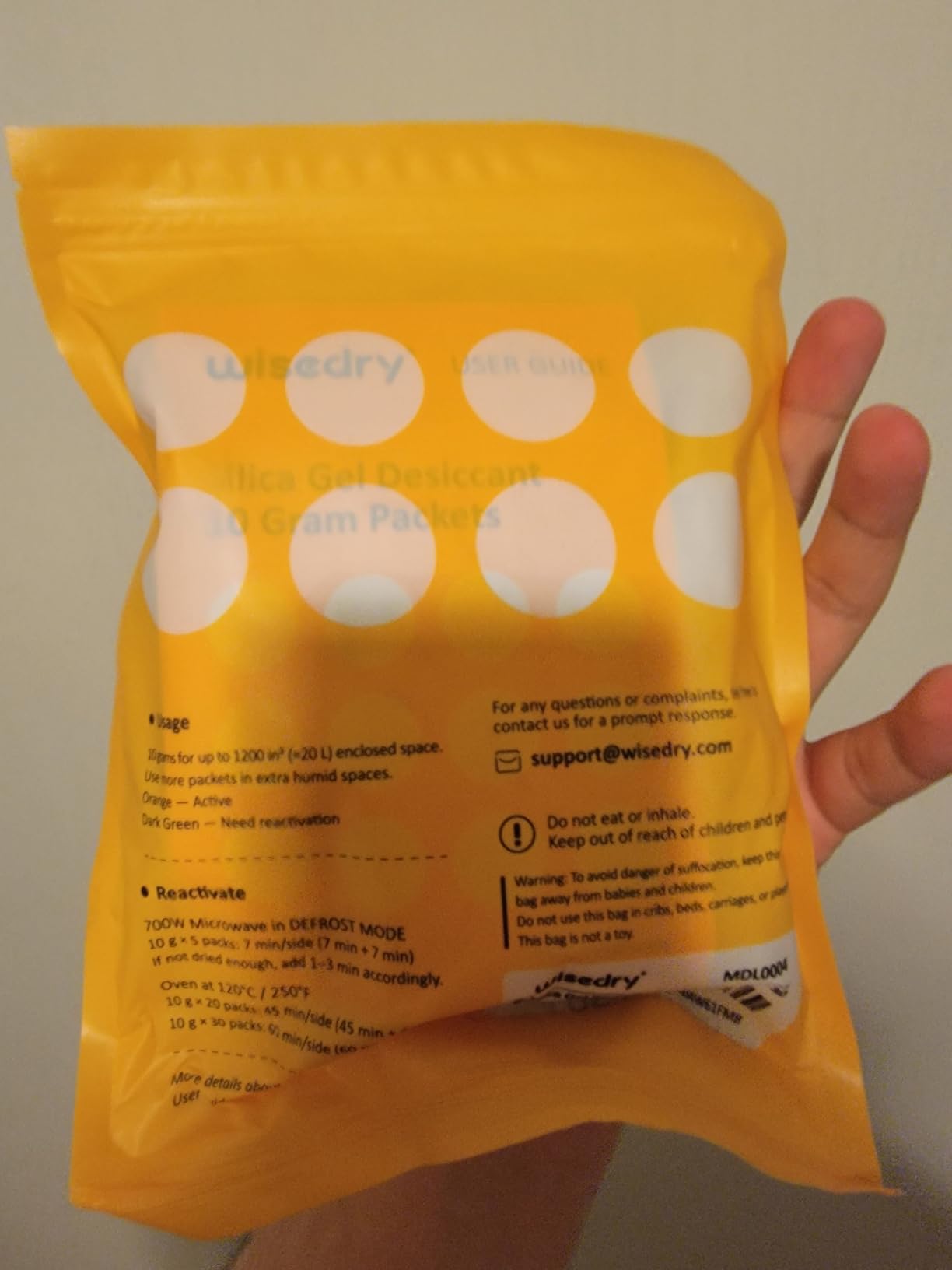 wisedry 4 x 500 Grams [4.4 lbs] Rechargeable Silica Gel Car Dehumidifier, Microwave Fast Reactivated Desiccant Packets Large for Gun Safe Closet Basement Garage Storage Moisture Absorber Bag Reusable customer photo 2