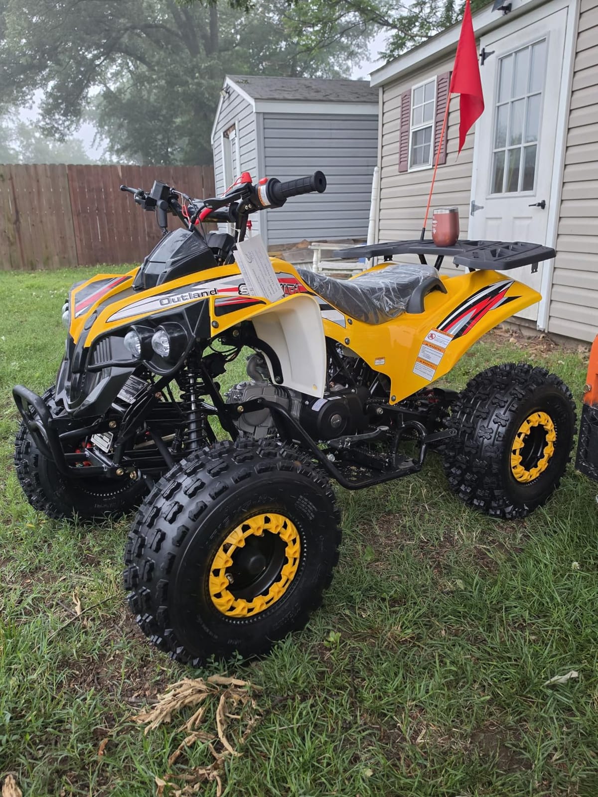HHH Upgraded 125cc ATV Sports Quad Youth Utility Style 125cc Fully Automatic with Reverse Gas 4 Wheeler Outlander ATVs Quads Big 19/18 inches Tires (Red) customer photo 2