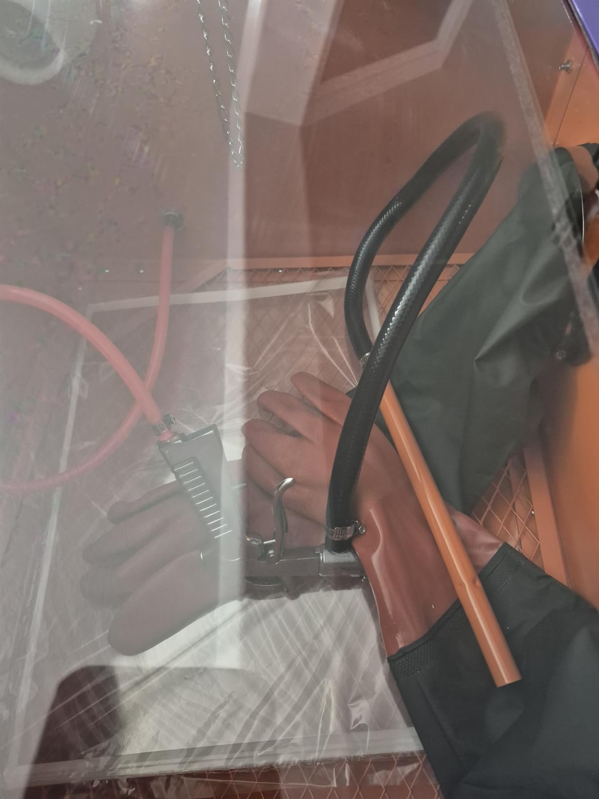 AutoForever 25 Gallon Bench Top Air Sandblasting Cabinet,Orange customer photo 2