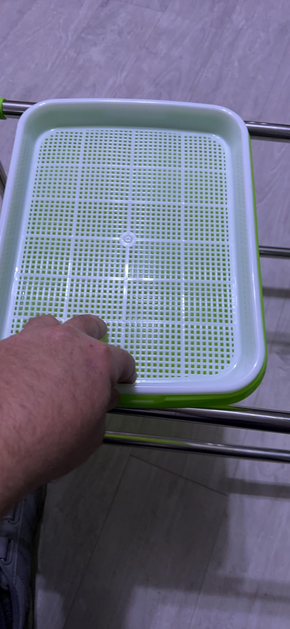 Menkxi 5 Layers Seed Sprout Tray Shelf Microgreens Growing Kit 10 Pcs Healthy Wheatgrass Seeds Grower with Drain Holes and 60 Sheets Germinating Paper for Garden Home Office customer photo 2