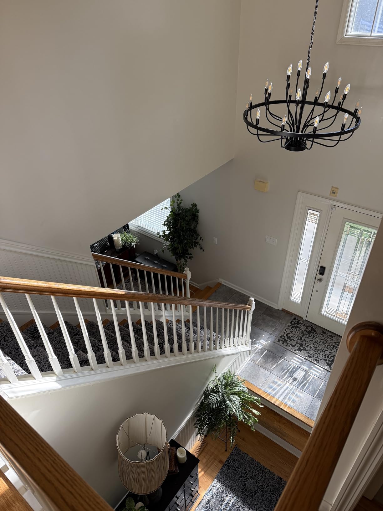 Large Gold Chandelier 24-Light 39in Wagon Wheel Light for High Ceilings customer photo 2