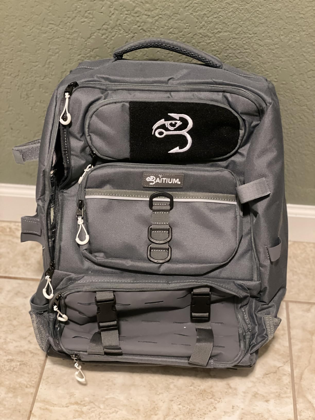 Baitium Fishing Backpack, Tackle Bag With Rod Holders, 40L Capacity With Cooler, Rain Cover, Insulated Pocket, 4 Tackle Trays Included- (Green) customer photo 2