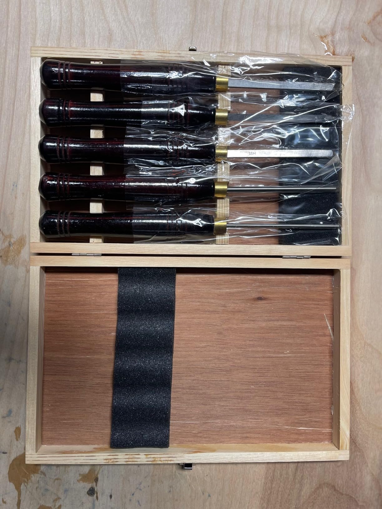 Woodworking HSS Wood Turning Tools Lathe Chisel Set of 5 pcs Mini with Wooden Box, Ideal for Pen Turning and Small Projects customer photo 1