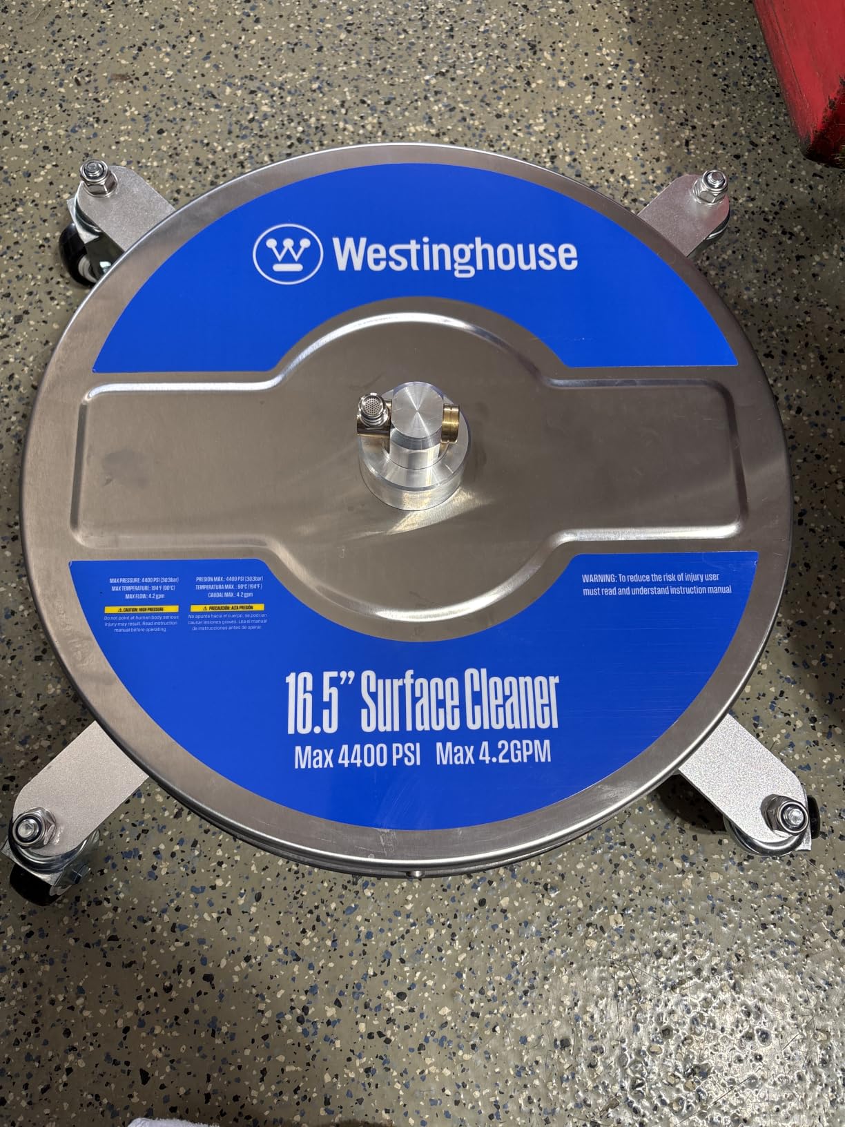 Westinghouse Universal 16.5” Pressure Washer Surface Cleaner Attachment - Stainless Steel - 4400 Max PSI, 1/4” Connector - for Gas and Electric Pressure Washers customer photo 1