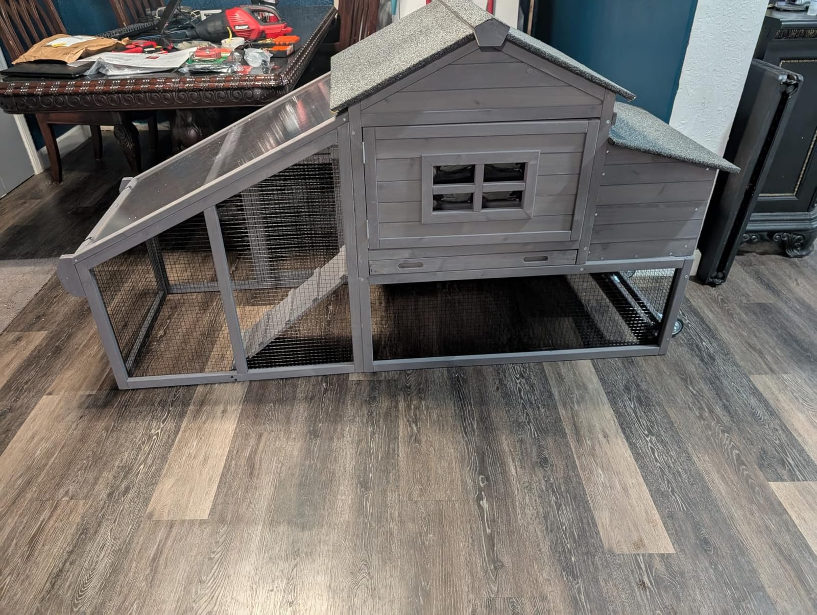 Aivituvin Chicken Coop Mobile Hen Coop, Large Poultry Cage with Wheels Outdoor Backyard Chicken House customer photo 2