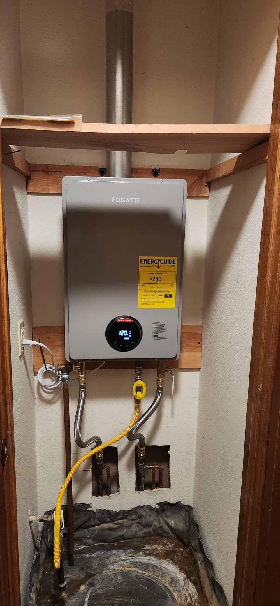 FOGATTI Tankless Water Heater Gas Propane Indoor On Demand CSA Certified customer photo 2
