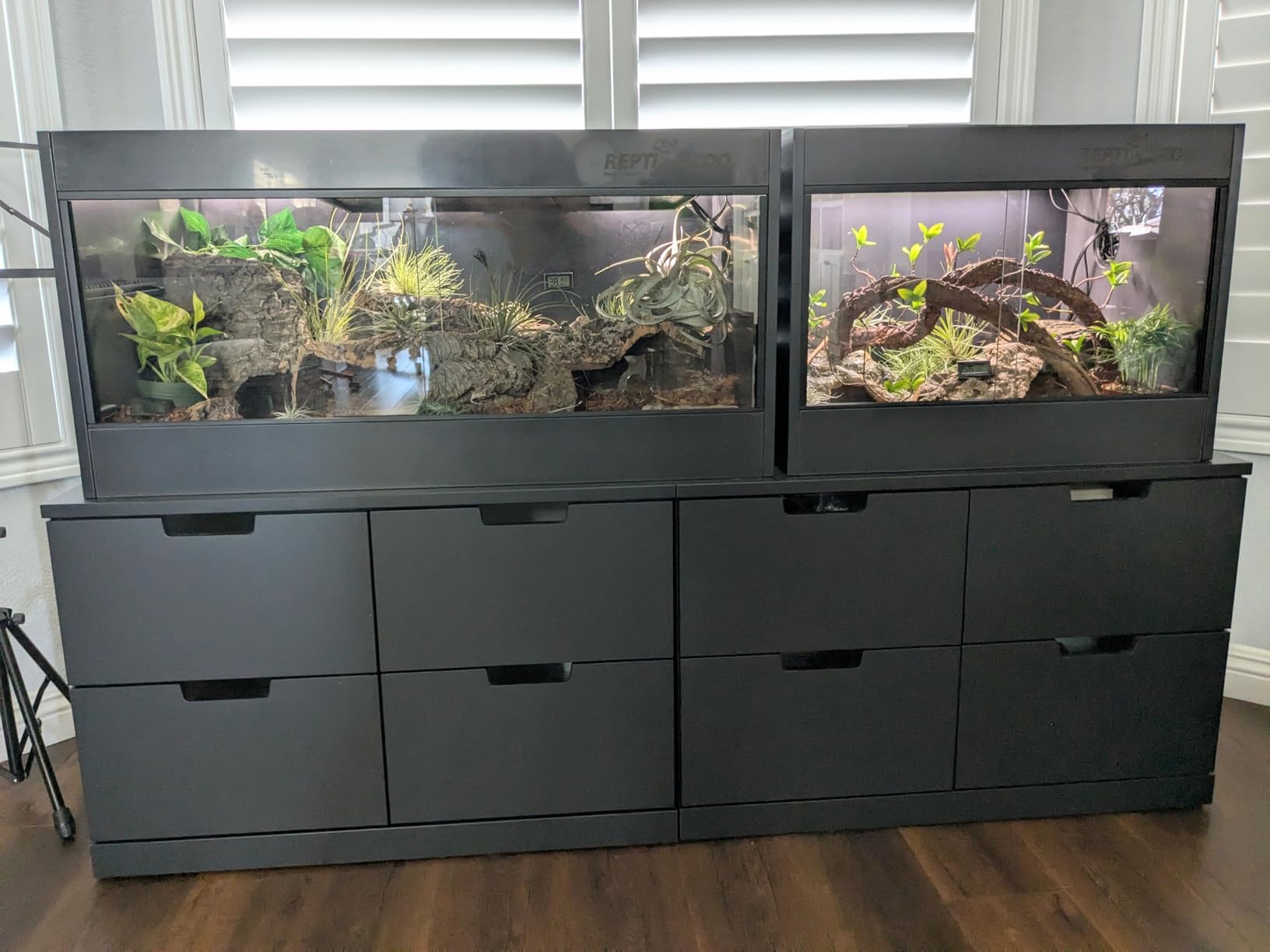 REPTI ZOO 120 Gallon PVC Reptile Tank Terrarium, 48x24x24 Reptile Terrarium for Ball Python Snake Bearded Dragon Gecko, Large Reptile Glass Tank with Sliding Door & Screen Ventilation customer photo 1