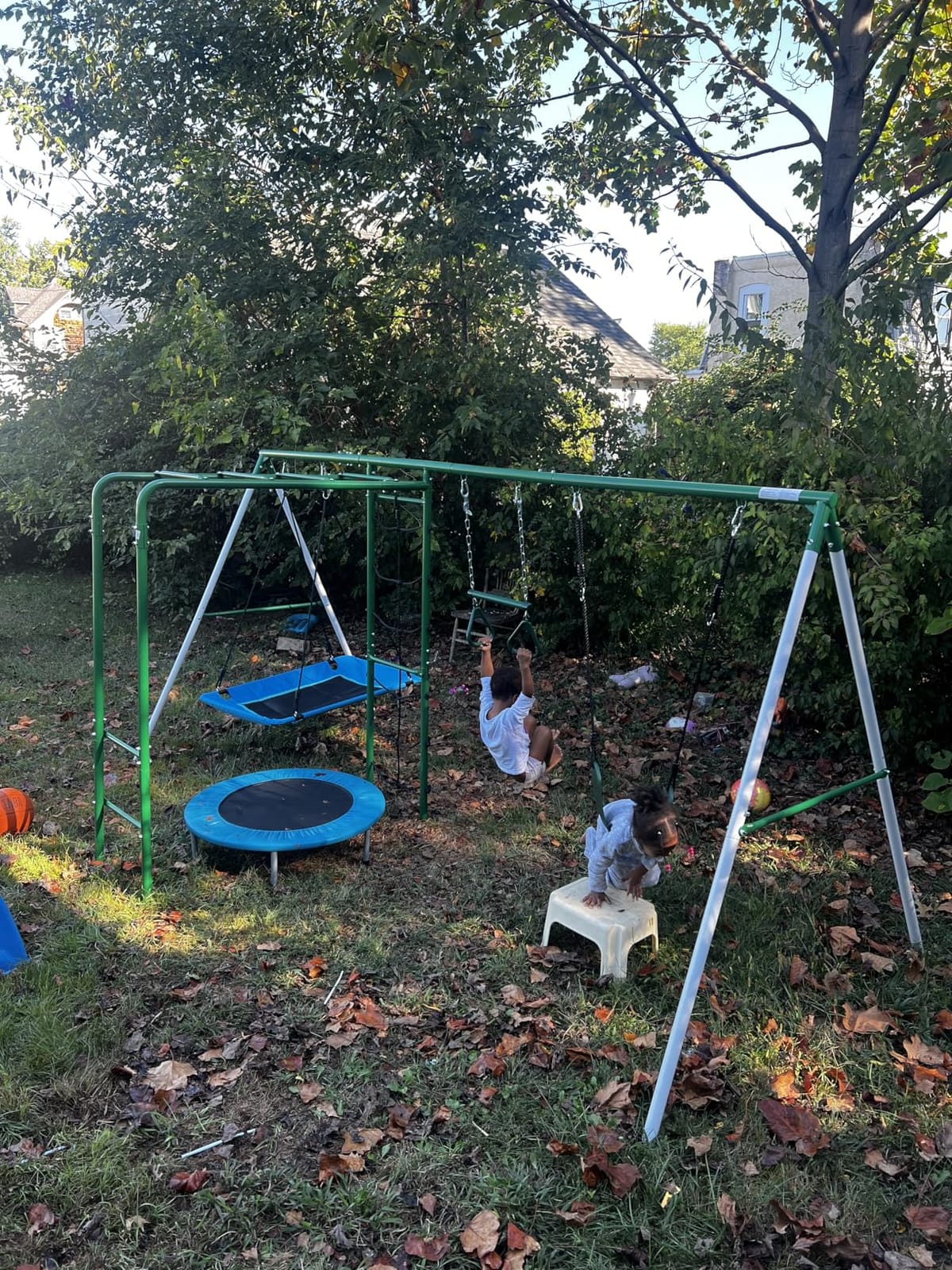 Hapfan Swing Sets for Backyard with Monkey Bars,5 in 1 Playground Set customer photo 1