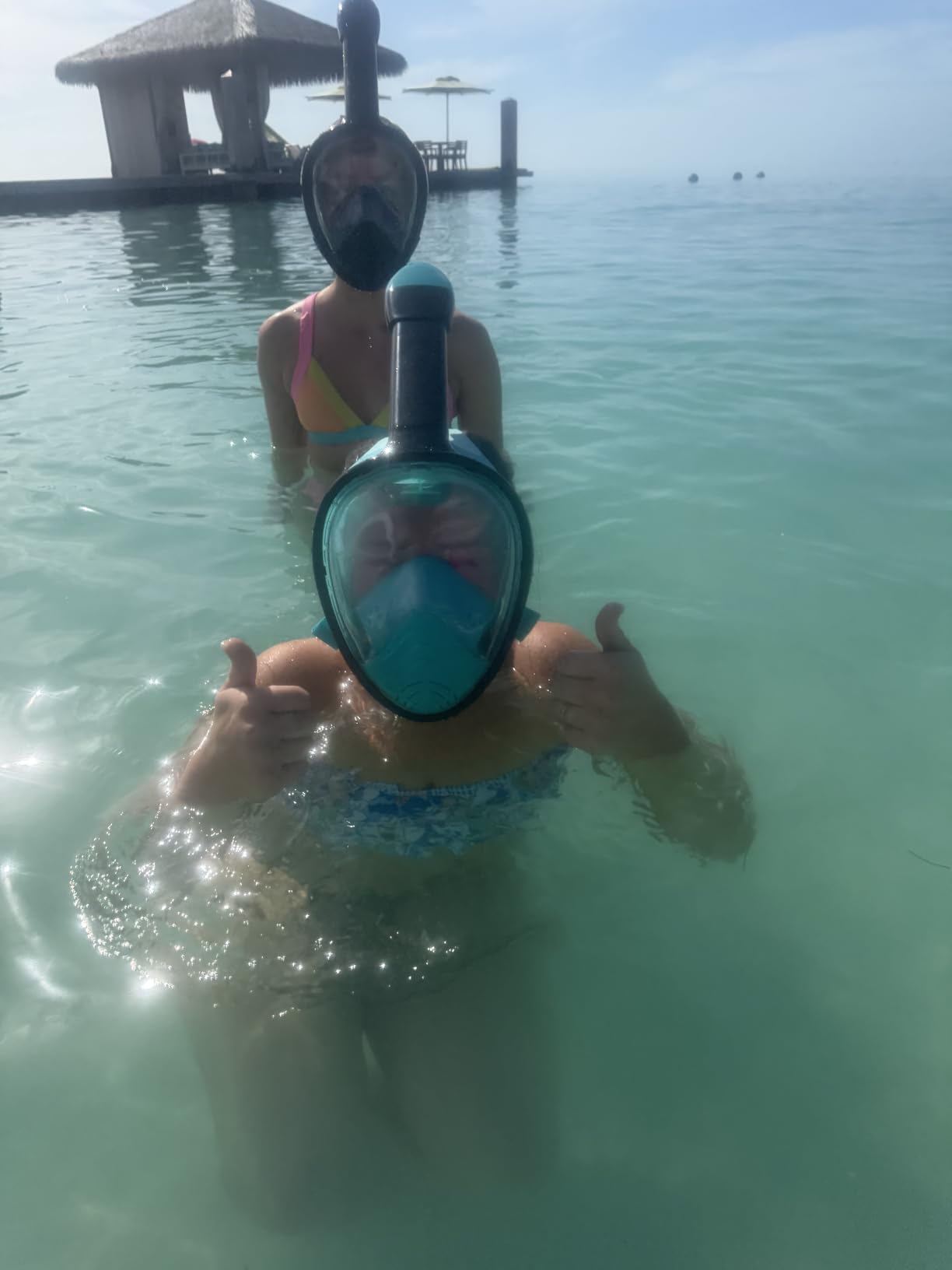 QingSong Full Face Snorkel Mask for Adults, Snorkeling Gear with Camera Mount, 180 Degree Panoramic View Snorkel Set Anti-Fog Anti-Leak customer photo 1