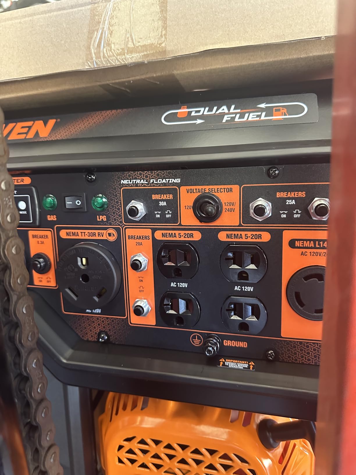 WEN 8000-Watt 120V/240V Dual Fuel Portable Generator, Electric Start, 340cc, Transfer-Switch and RV-Ready with CO Watchdog (DF8000X) customer photo 1