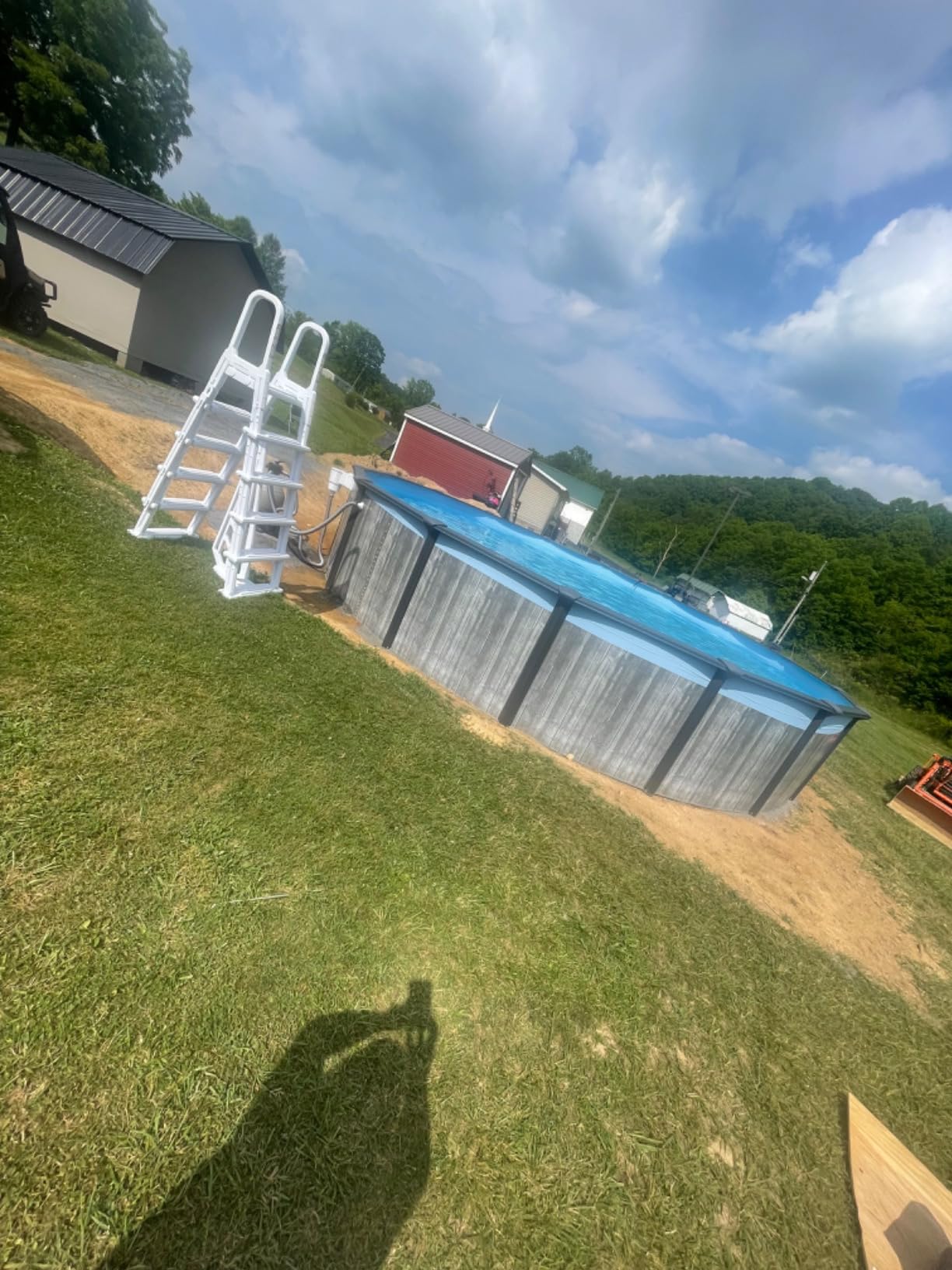 San Pedro 12x24-ft Oval 52-in Deep 6-in Top Rail Above Ground Steel Wall Swimming Pool Package customer photo 2