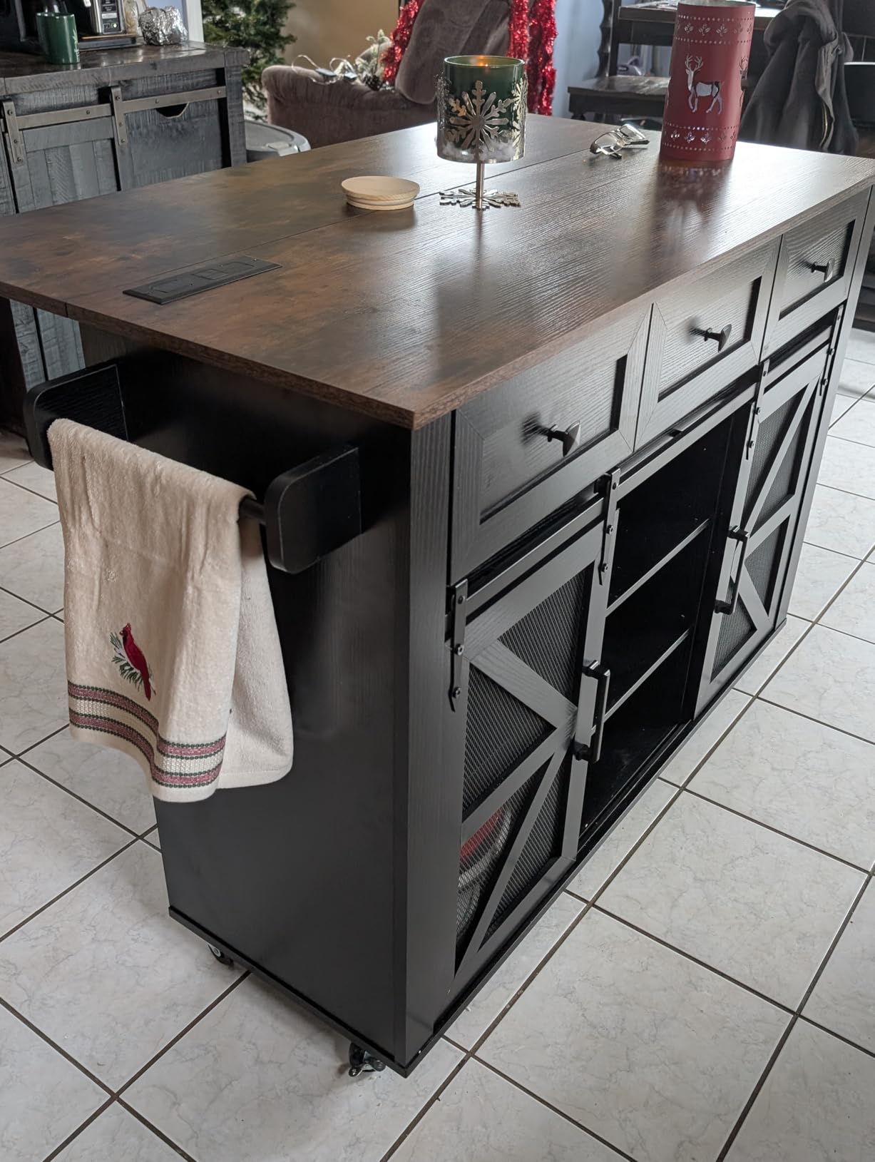 RALGEND Kitchen Island with Storage, 55