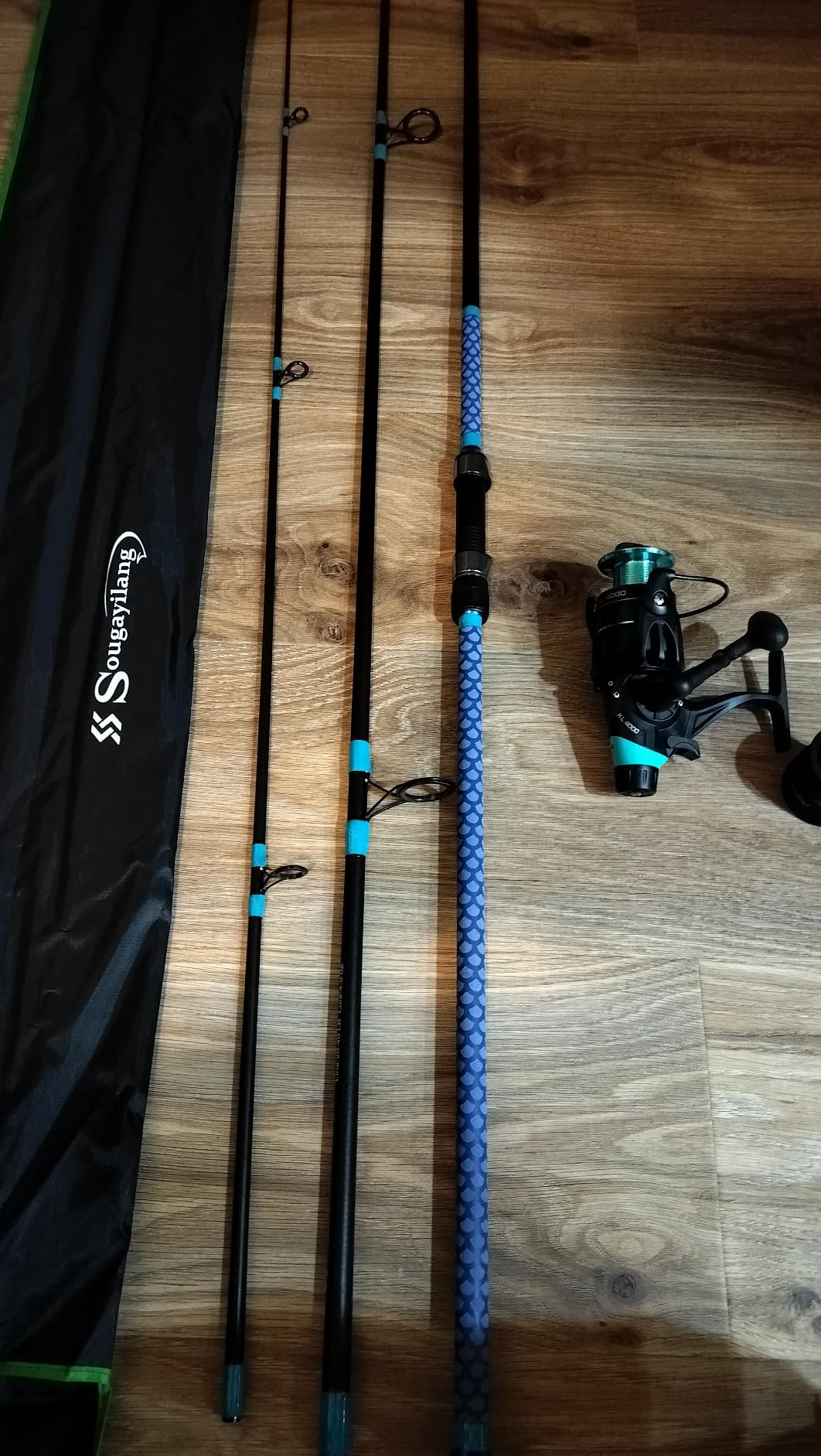 Sougayilang 3 Piece Baitfeeder Combo Surf Fishing Rod Combo Medium/Heavy Travel Spinning Rod with 4000 Size Reel (9'/10'/11'/12') customer photo 1