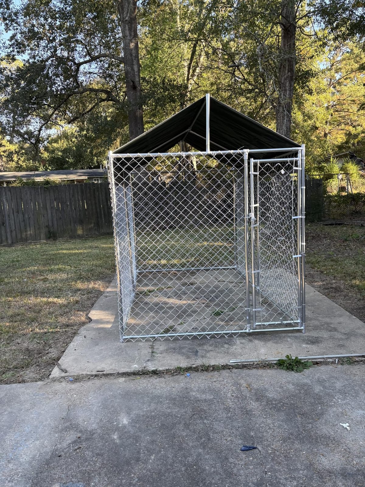 Large Dog Kennel Outdoor, Outside Dog Run Enclosure Heavy Duty Galvanized Steel Chain Link Metal Dog Pen House with Lockable Door and Water-Resistant Roof, for Medium and Large Dogs(10'x6'x7.65') customer photo 2