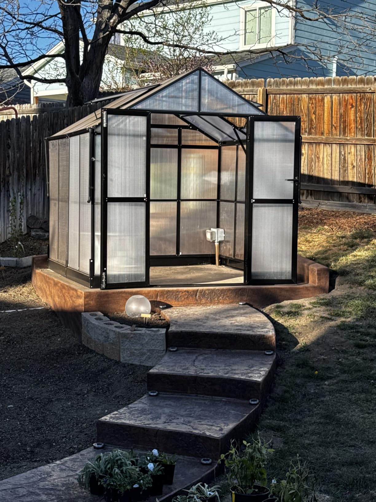 HOWE 8x8x7.5 FT Polycarbonate Greenhouse with Lockable Swing Door customer photo 1