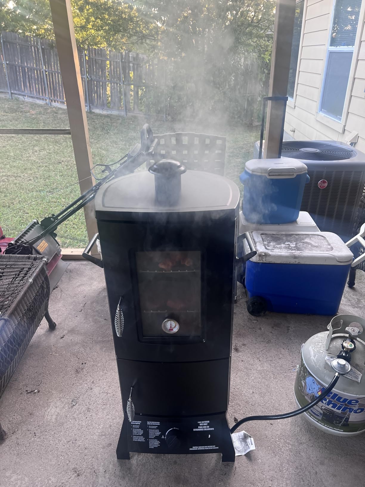 Propane Smoker, Vertical Smoker with Three Removable Shelves,Outdoor Grills & Smokers with Thermometer for BBQ, Backyard,Black… customer photo 2