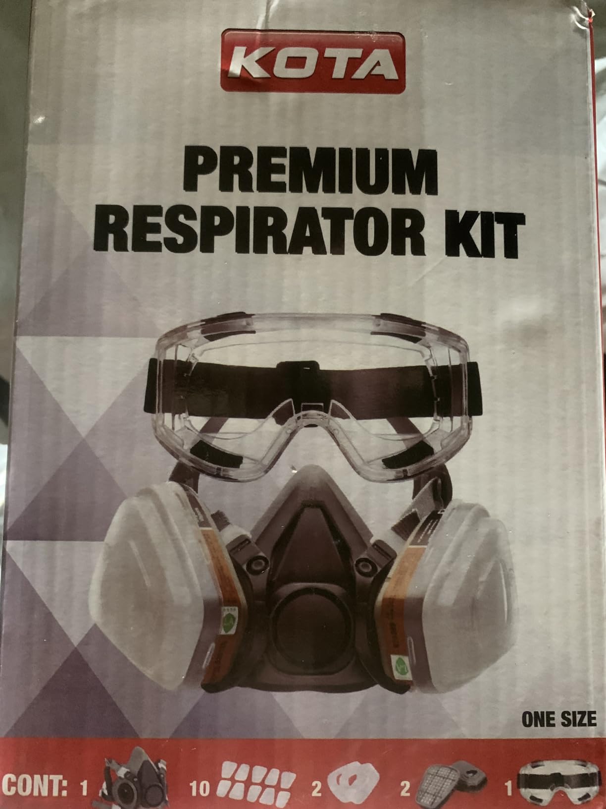 LAUCO Premium Respirator Kit - Reusable Half Face Cover Set with Safety Glasses for Gas, Painting, Machine Polishing, Staining, Car Spraying, Sanding & Cutting, DIY and Other Work Protection customer photo 1