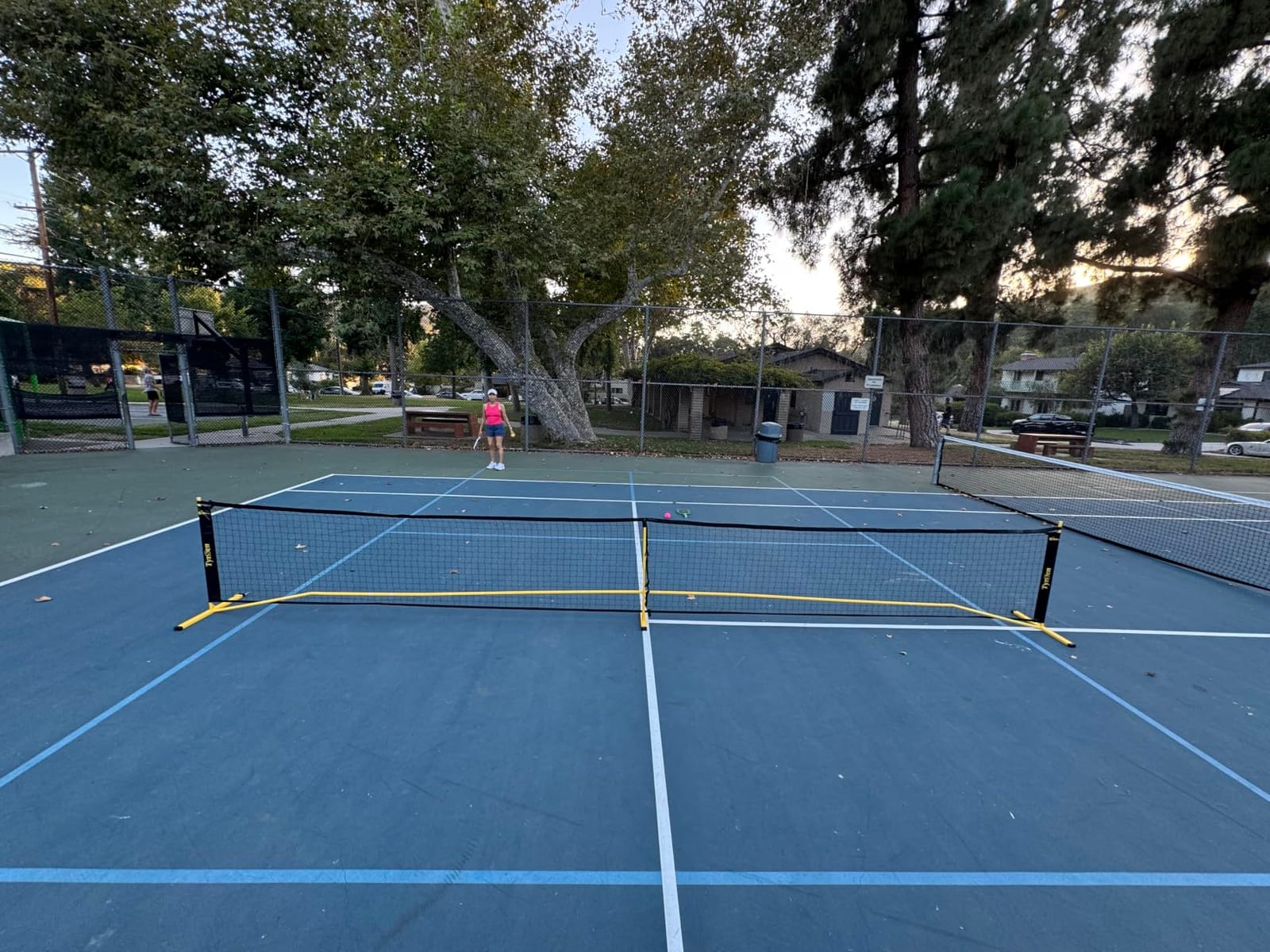 Portable Pickleball Net for Driveway, 22 FT Regulation Size & 11 FT Half Court Size Pickle Ball Net with Ball Collector, 2-in-1 Pickle Ball Net with Carry Bag for Garages Backyard customer photo 2