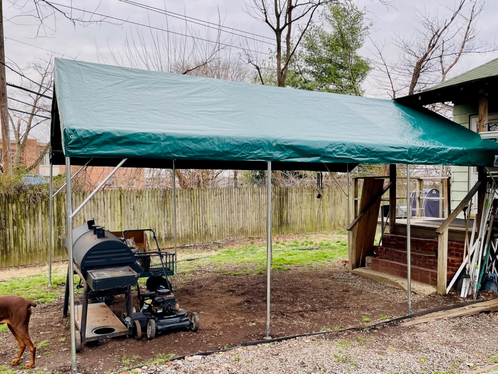 ADVANCE OUTDOOR 12x20 ft Heavy Duty Carport Potable Car Canopy Garage Party Tent Boat Shelter, Adjustable Height from 9.8 ft to 11.3 ft, Gray customer photo 1
