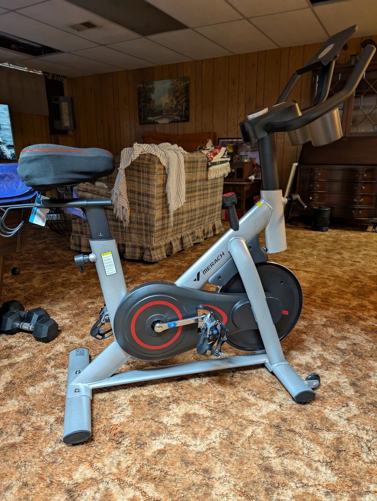 MERACH Exercise Bike, Magnetic Friction Stationary Bike for Home with APP customer photo 1