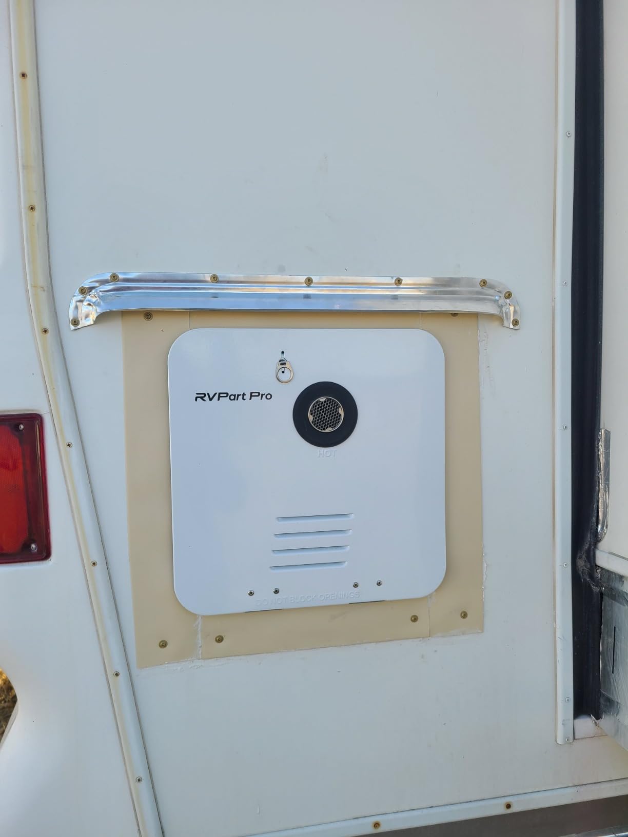 RV Tankless Water Heater, Propane, Black Door, Remote, 12V DC customer photo 2