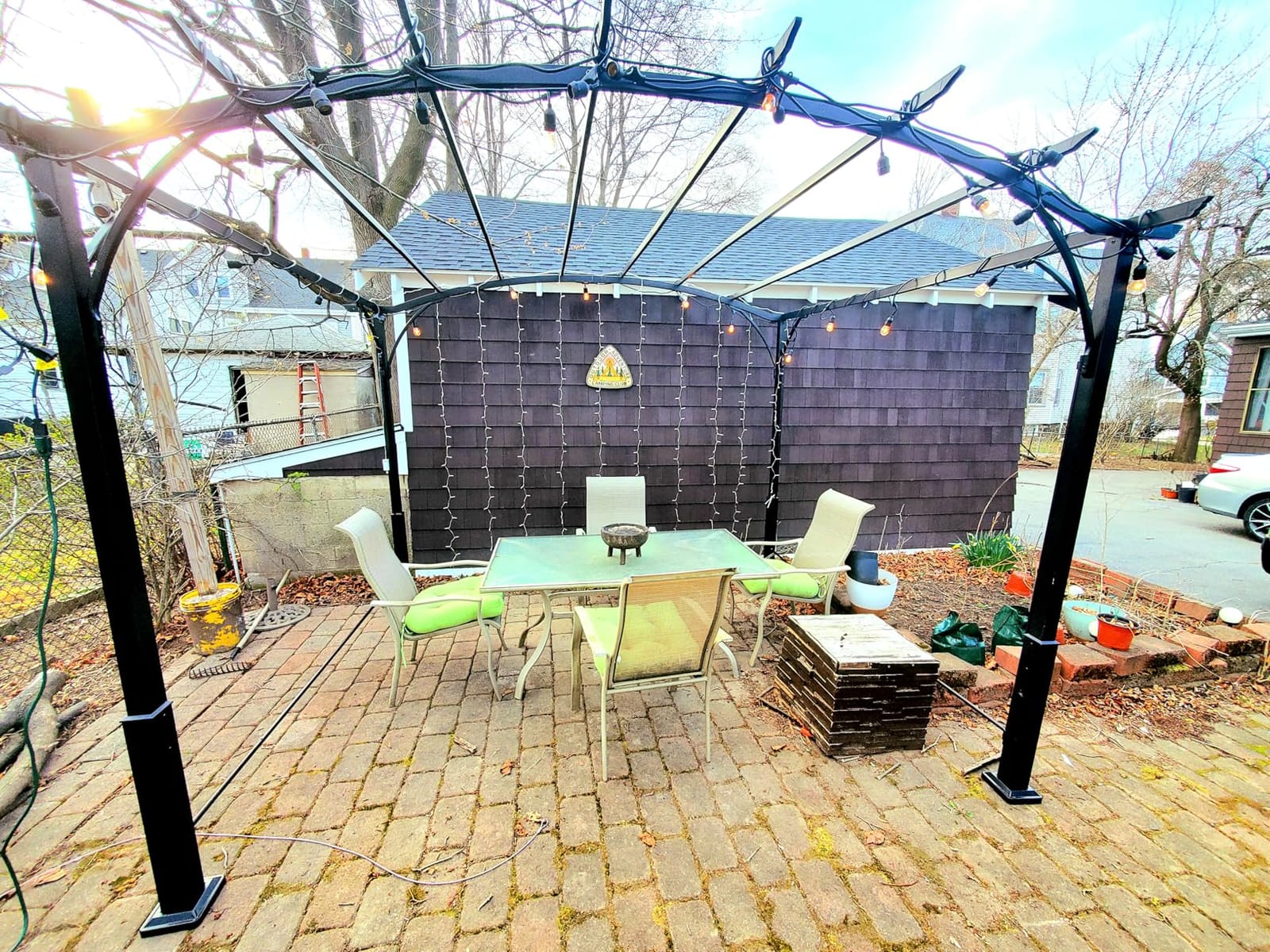ABCCANOPY Arched Pergola 10'x12' with Retractable Sun Shade, Dary Gray customer photo 2