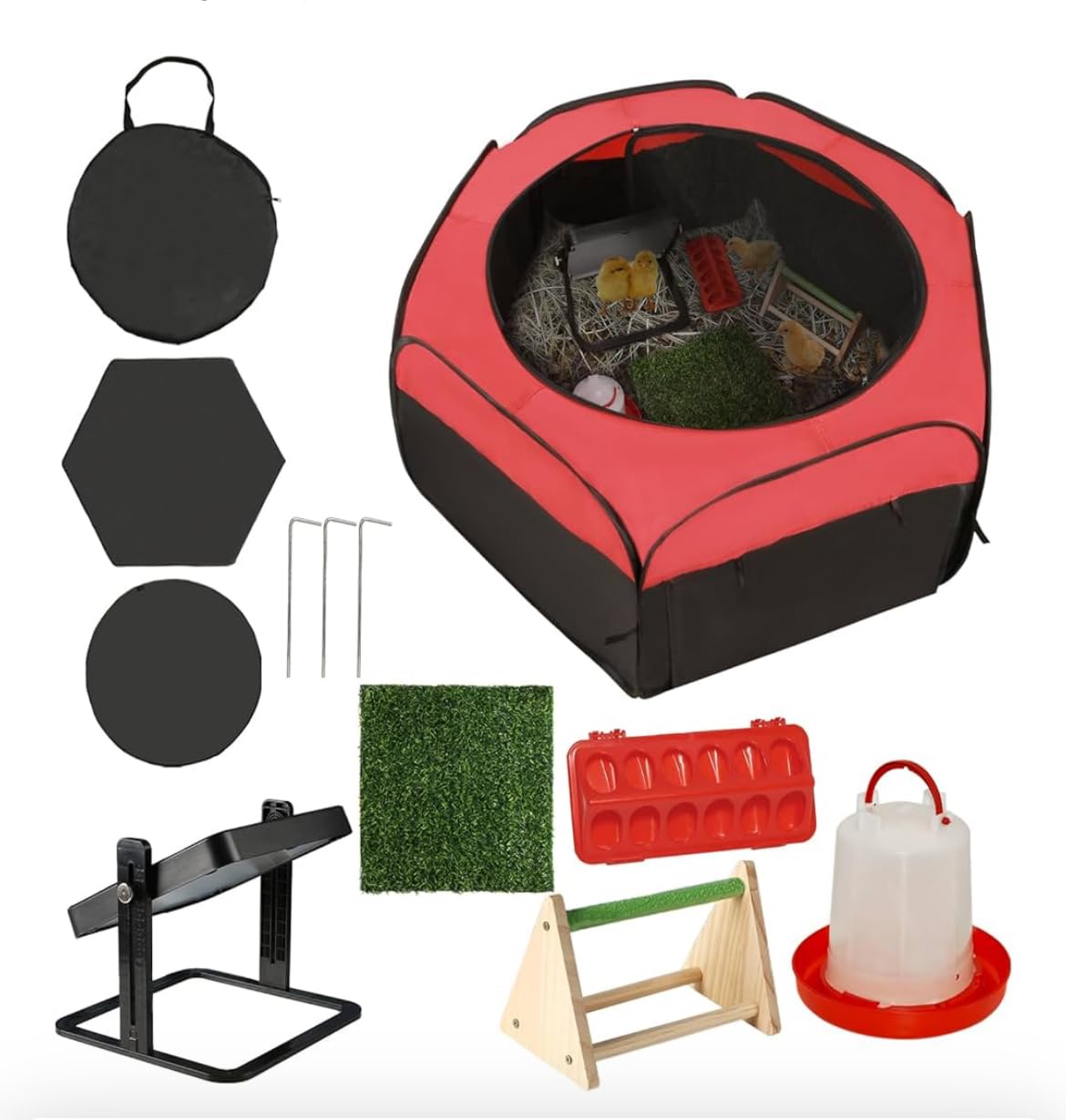 Brooder Box for Chick Starter Kit - 2026 Upgrade Dual Door Chicken Brooder Pen/Playpen/Tent with 10*10 in Brooder Heating Plate,Nesting Pad,Chicks Feeder＆Waterer,Chick Perch Up to 15 Chicks,Duck,Quail customer photo 1