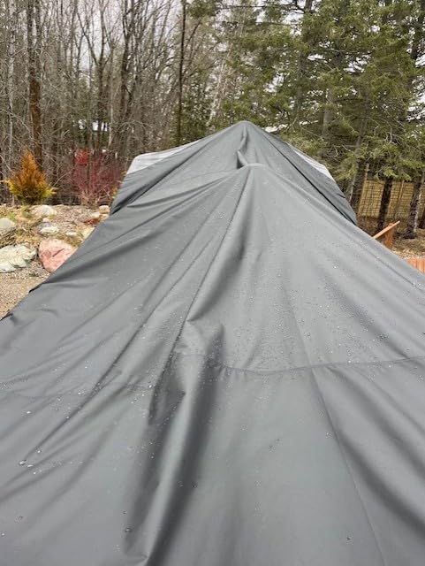 5-Ply 1600D+1200D Pontoon Boat Cover, 17'-20' | Waterproof & Durable Tear-Resistant Cover for Trailerable & Mooring, Large Storage Bag & Reinforced Windproof Straps customer photo 1