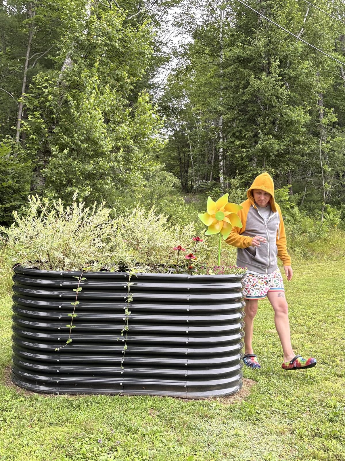 Land Guard 6x3x3ft Oval Galvanized Raised Garden Beds, Large-Capacity Metal Planter Box Outdoor, Durable Deep Raised Garden Bed 3ft Tall, Raised Beds for Gardening Vegetables, Classic Silver customer photo 1