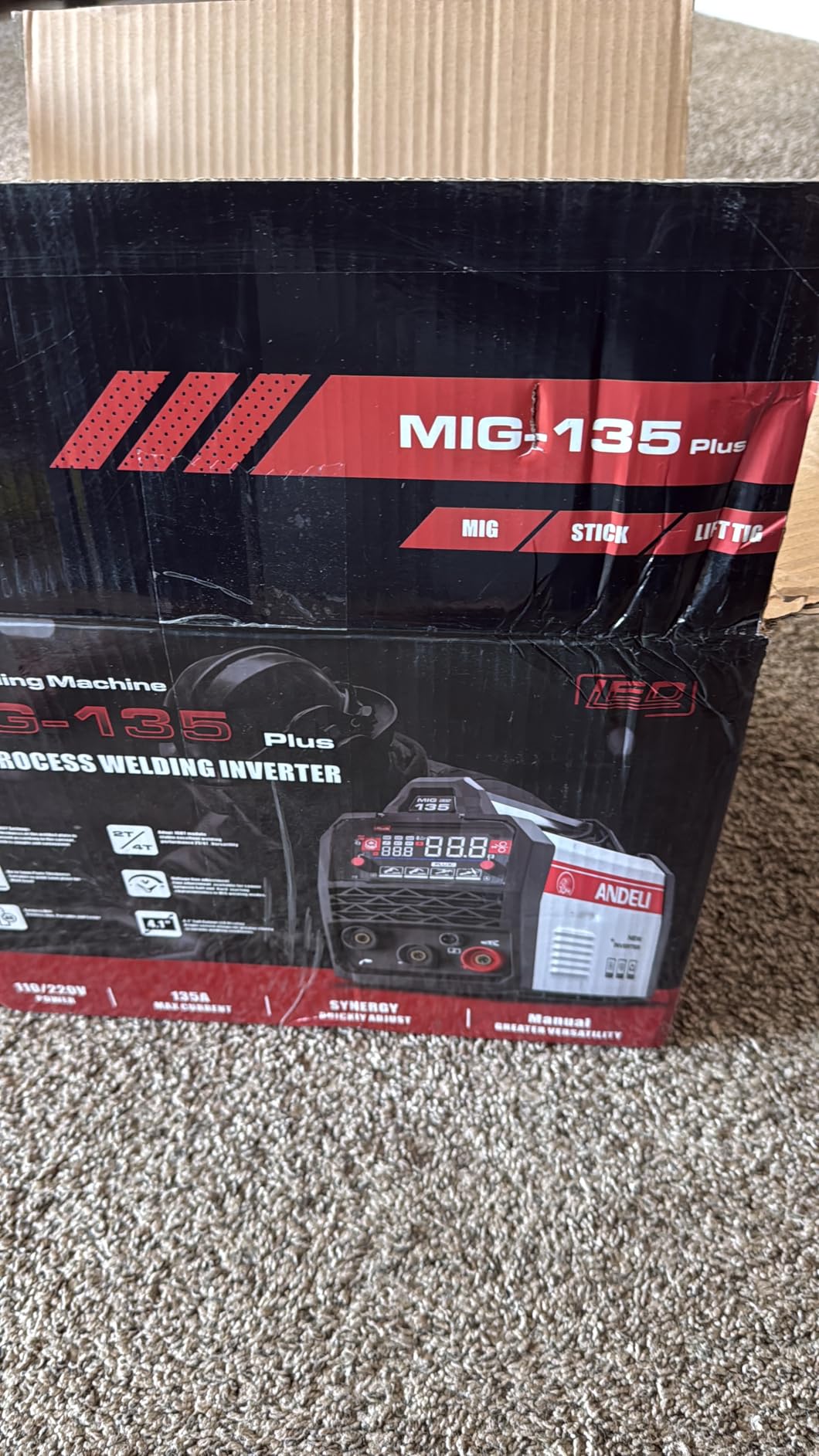 ANDELI 110V/220V MIG Welder 135A ,PULSE Flux Core/Lift TIG/Stick 4-in-1 customer photo 2